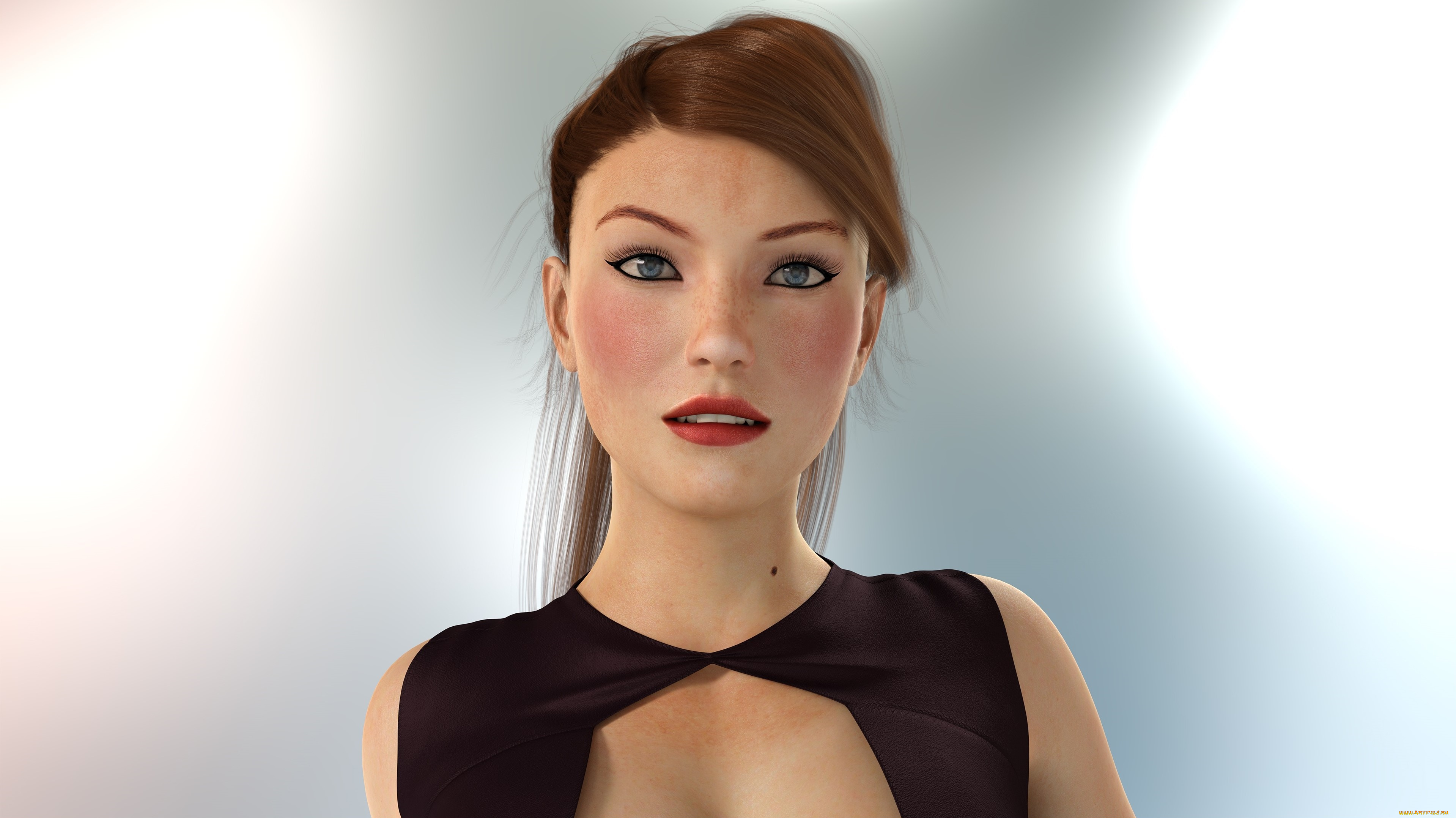 3д, графика, портрет, , portraits, взгляд, девушка, фон