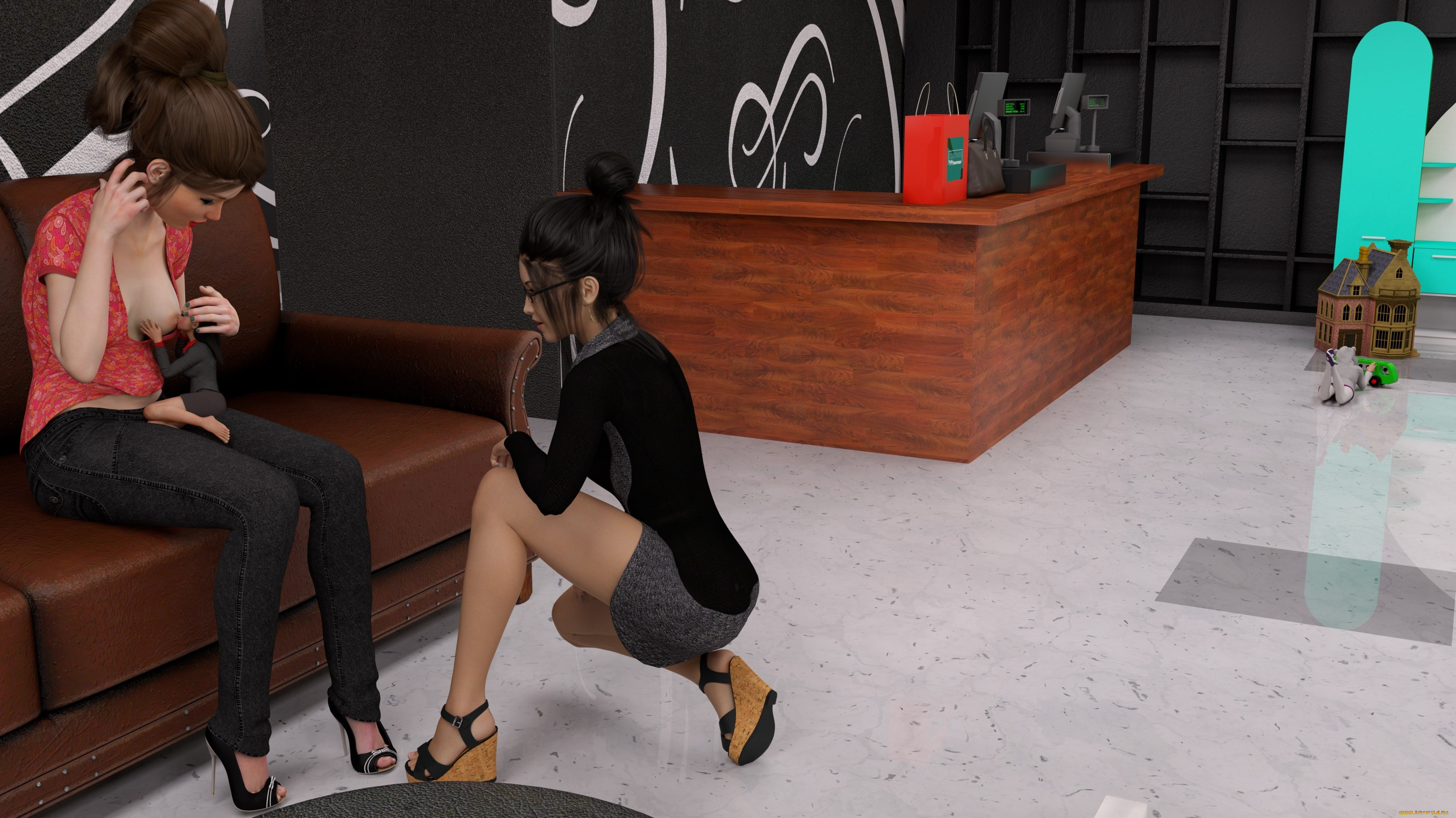 3д, графика, фантазия, , fantasy, фон, взгляд, девушки