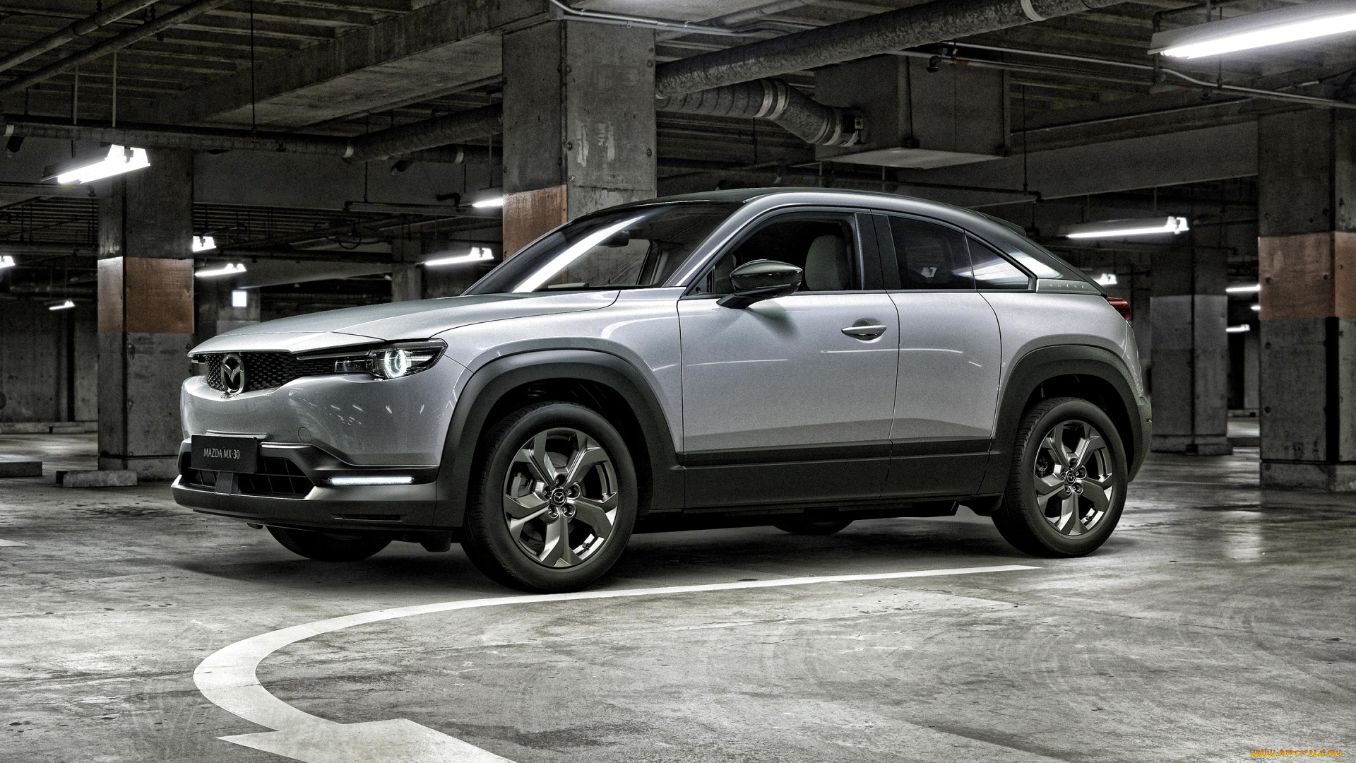 2020, , mazda, mx-30, автомобили, mazda, экстерьер, 2020, mx-30, вид, сбоку, компактный, кроссовер, новинки, авто, серебристый, японские