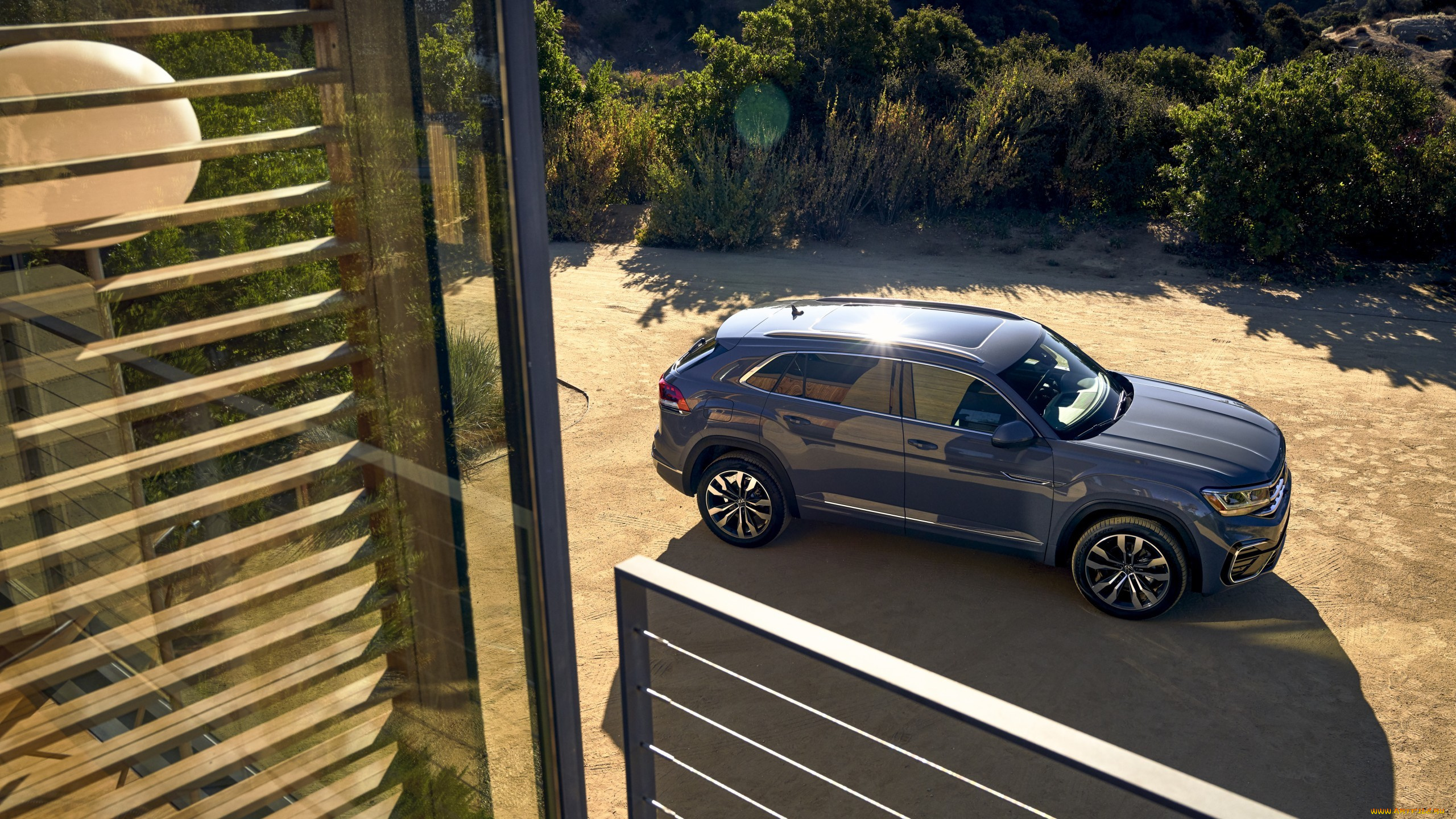 2020, volkswagen, atlas, cross, sport, r-line, автомобили, volkswagen, окно, вид, сверху, джип, r-line, cross, sport, atlas, 2020