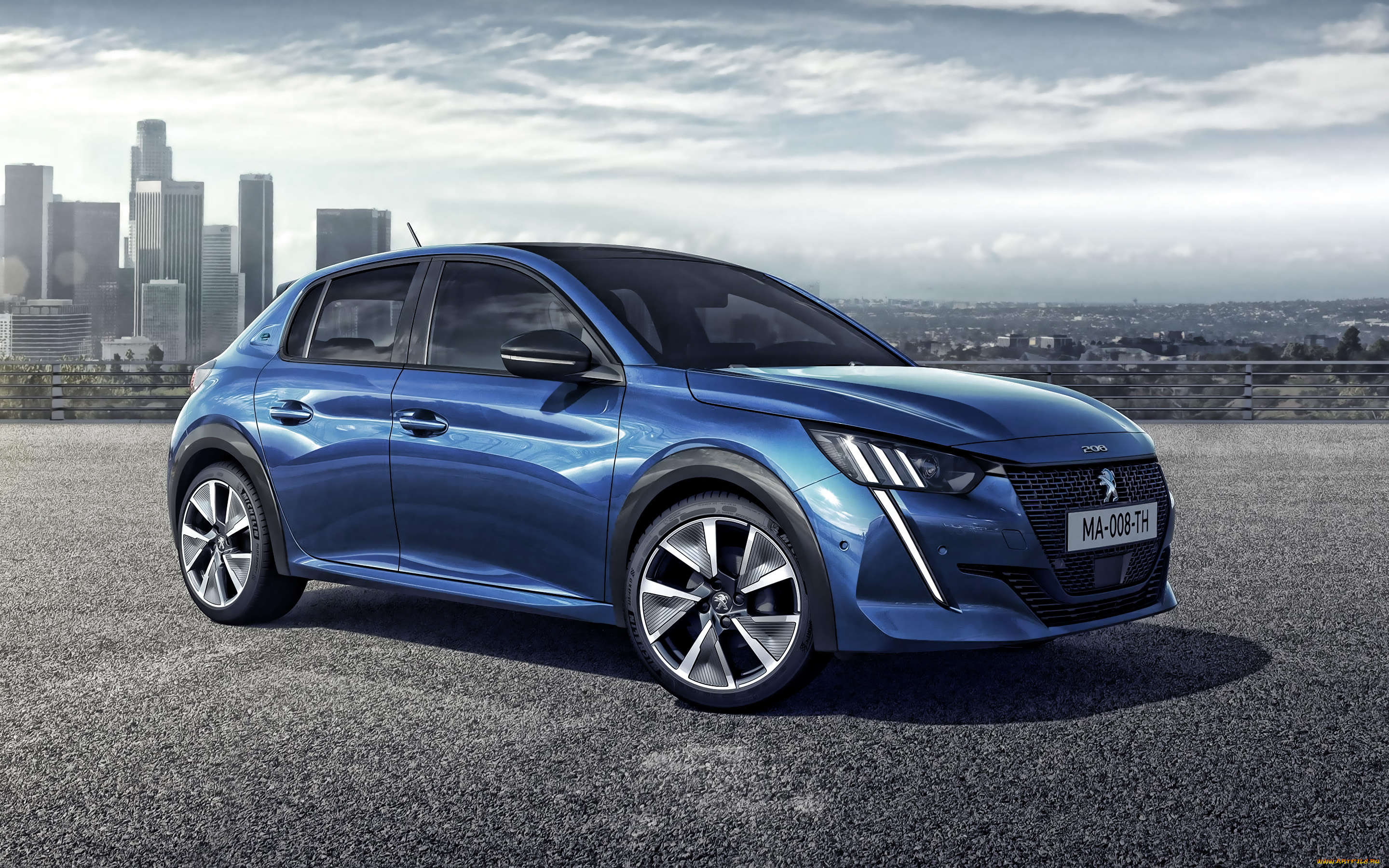 2020, peugeot, 208, автомобили, peugeot, экстерьер, 2020, хэтчбек, вид, спереди, синий, французские, новые, 208, город