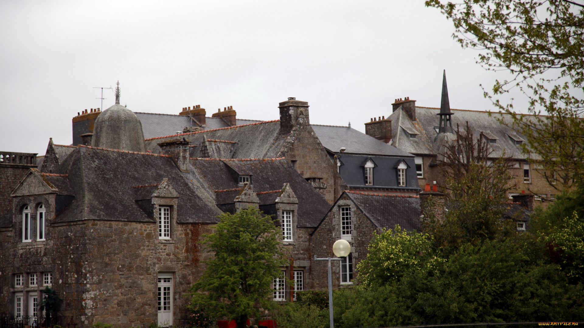 бретань, франция, города, -, здания, , дома