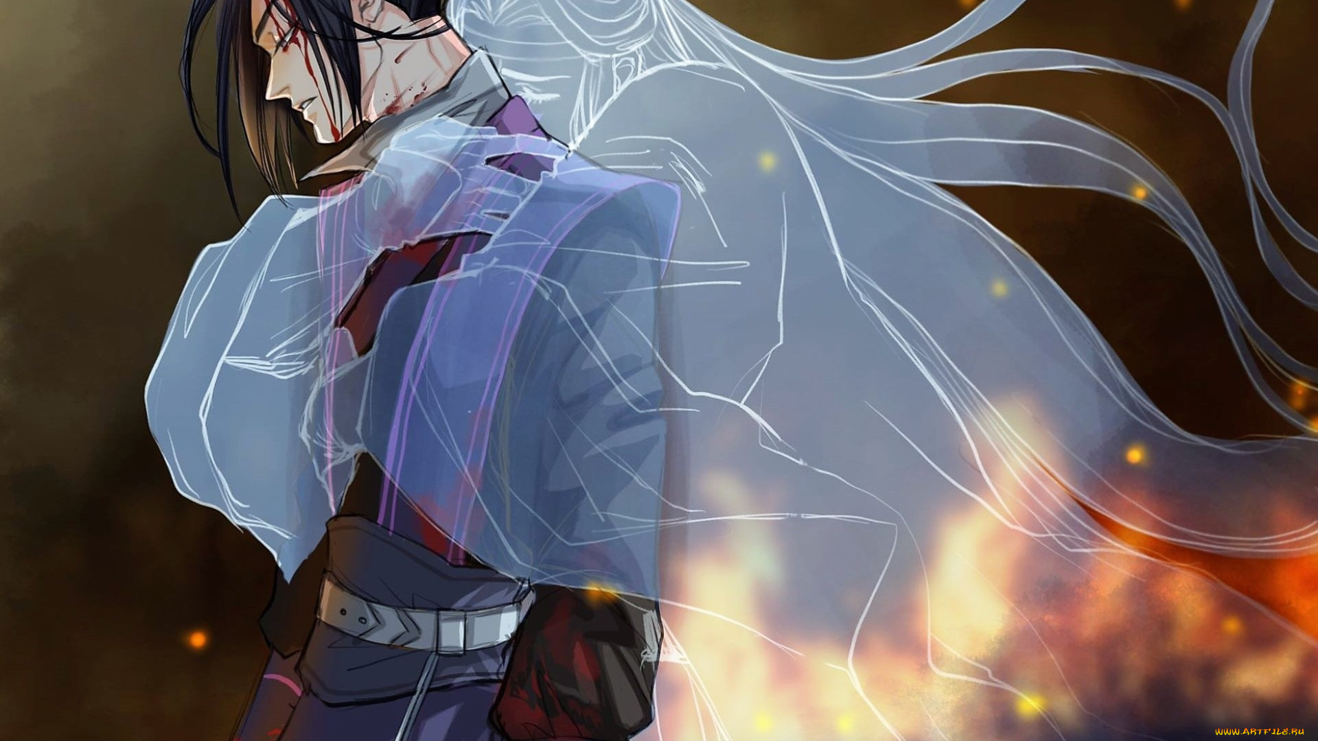 аниме, mo, dao, zu, shi, цзян, чэн, лань, сичень, дух, искры, меч, кровь