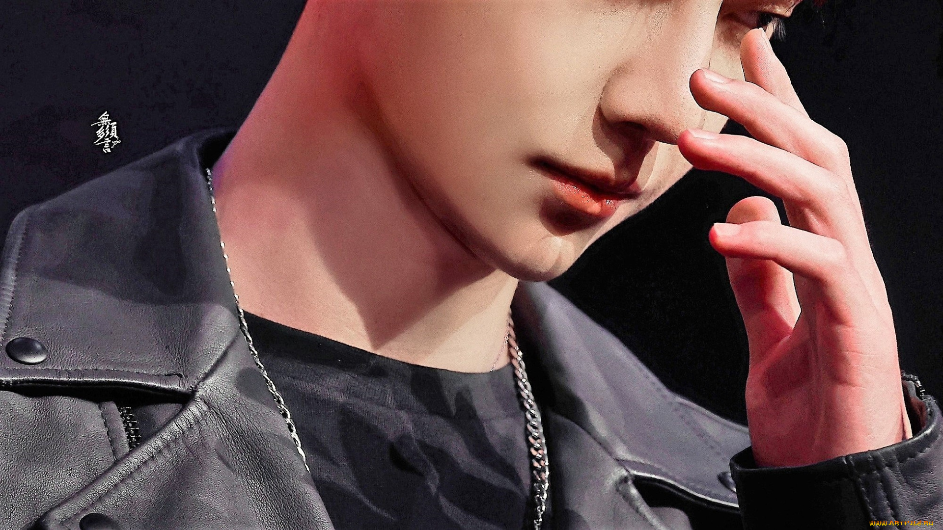 мужчины, wang, yi, bo, лицо, куртка, рука, цепь