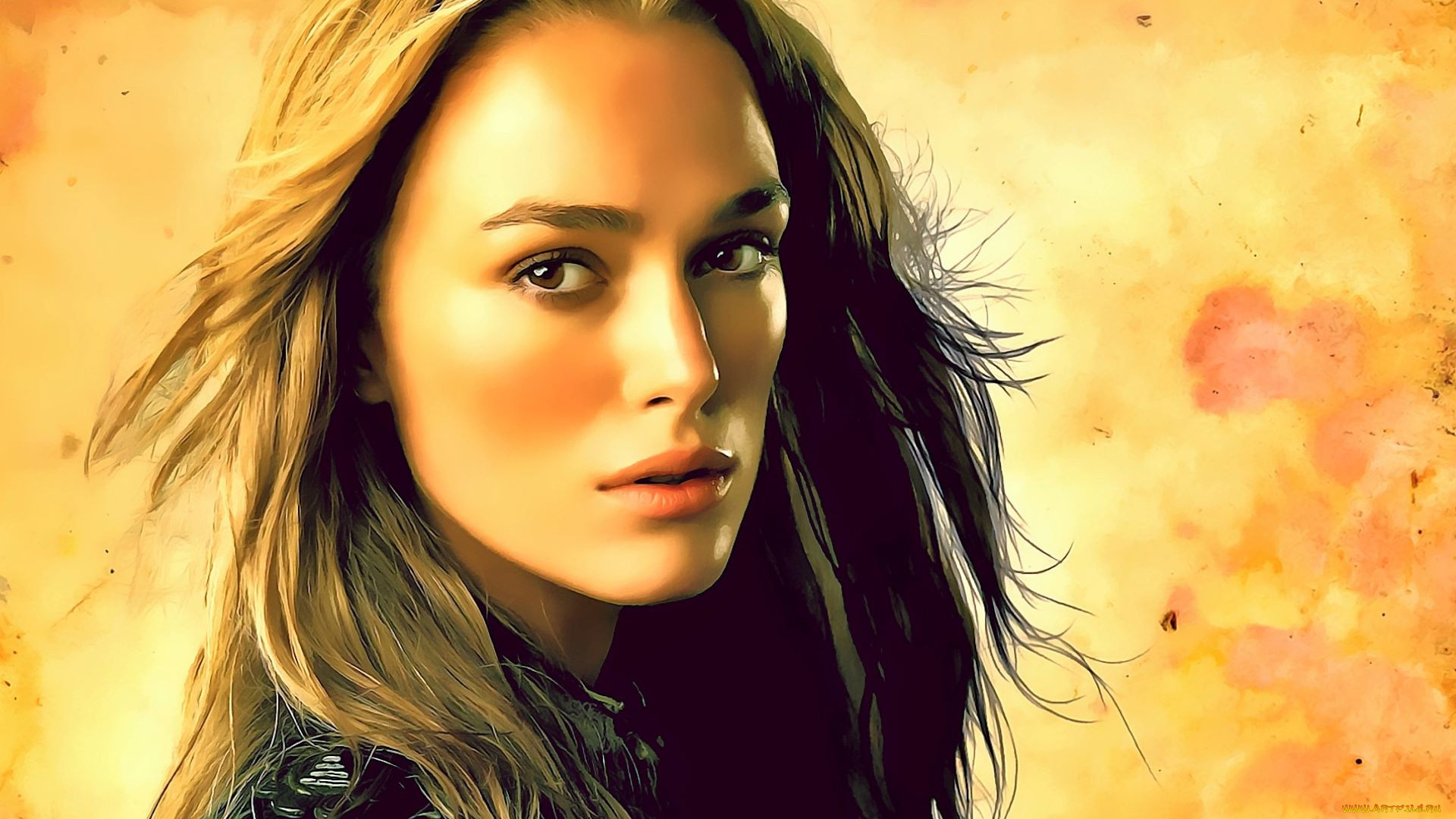 рисованное, люди, кира, найтли, лицо