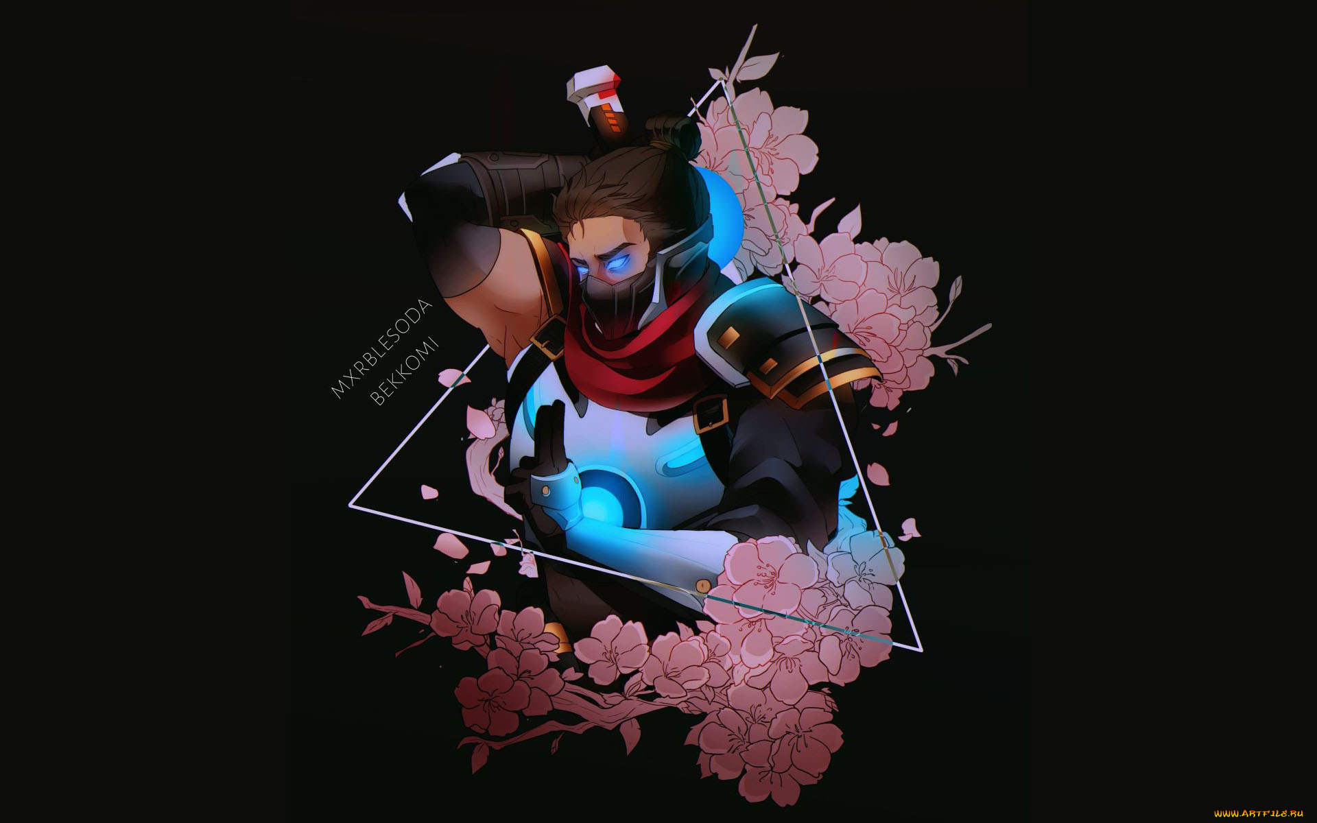 видео, игры, league, of, legends, воин, оружие, треугольник, ветка, цветение, shen