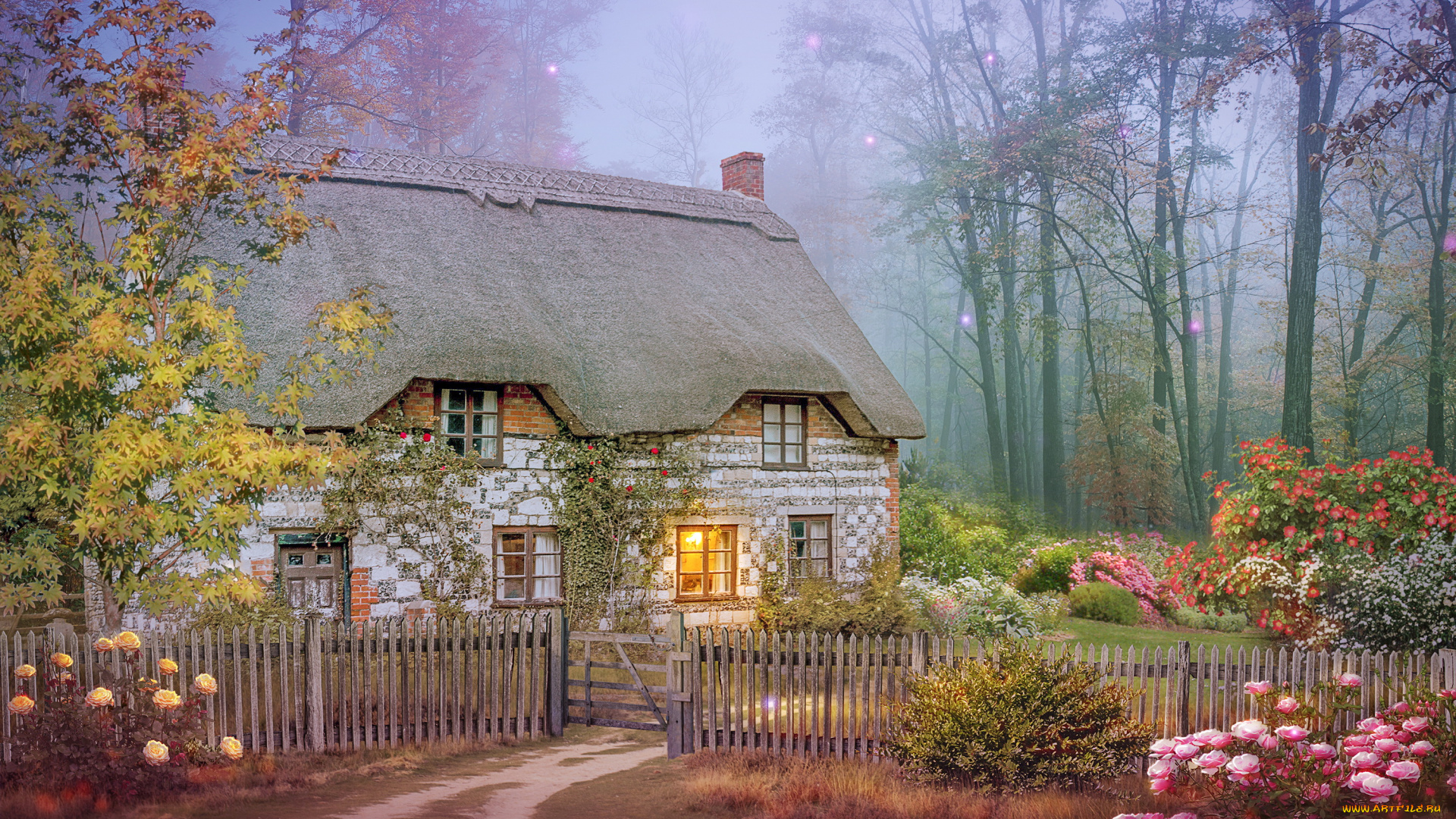 разное, компьютерный, дизайн, дом, фон, растения