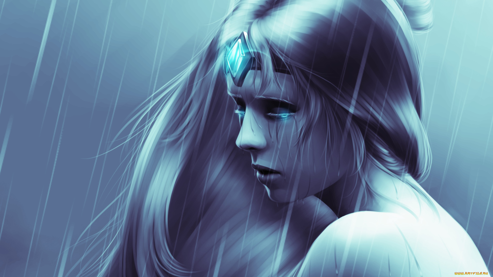 видео, игры, paladins, девушка, фон, диадема, дождь