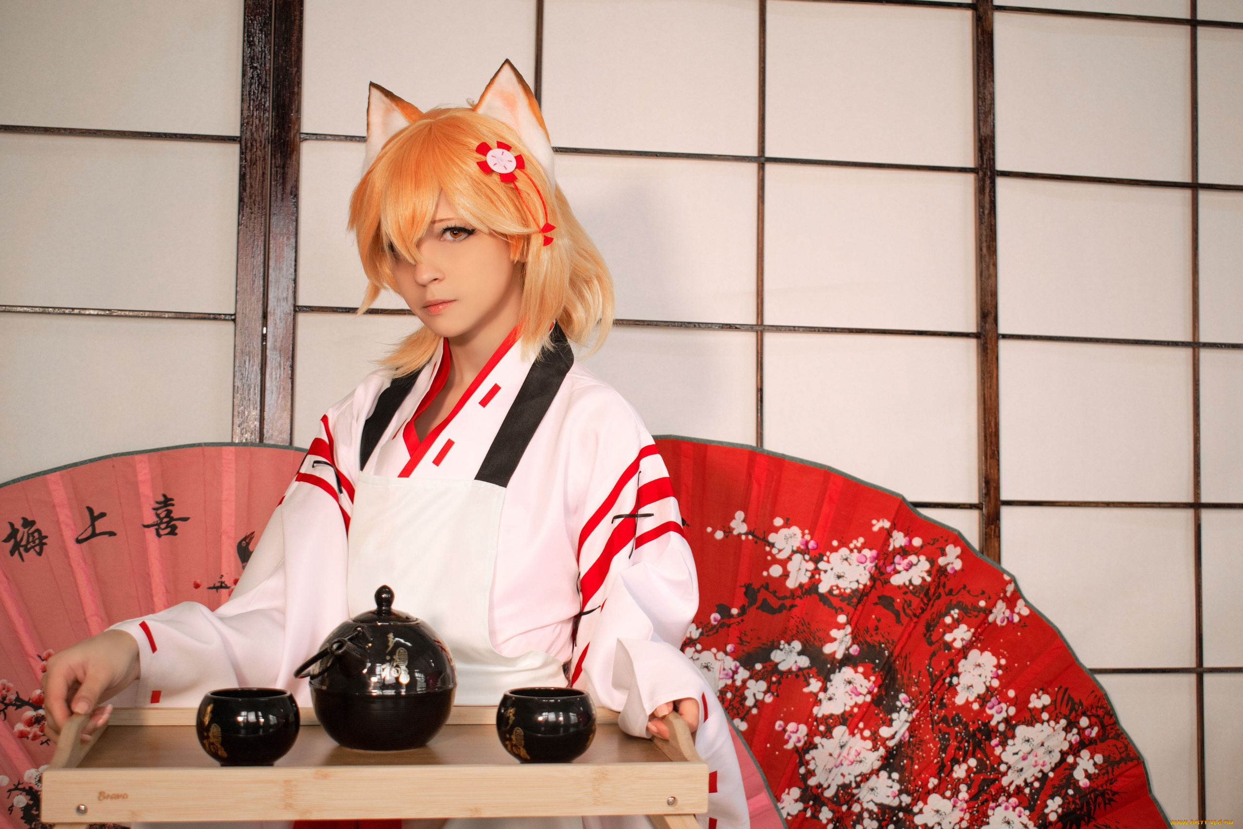 yameeka, девушки, -, креатив, , косплей, образ, костюм, ушки, посуда