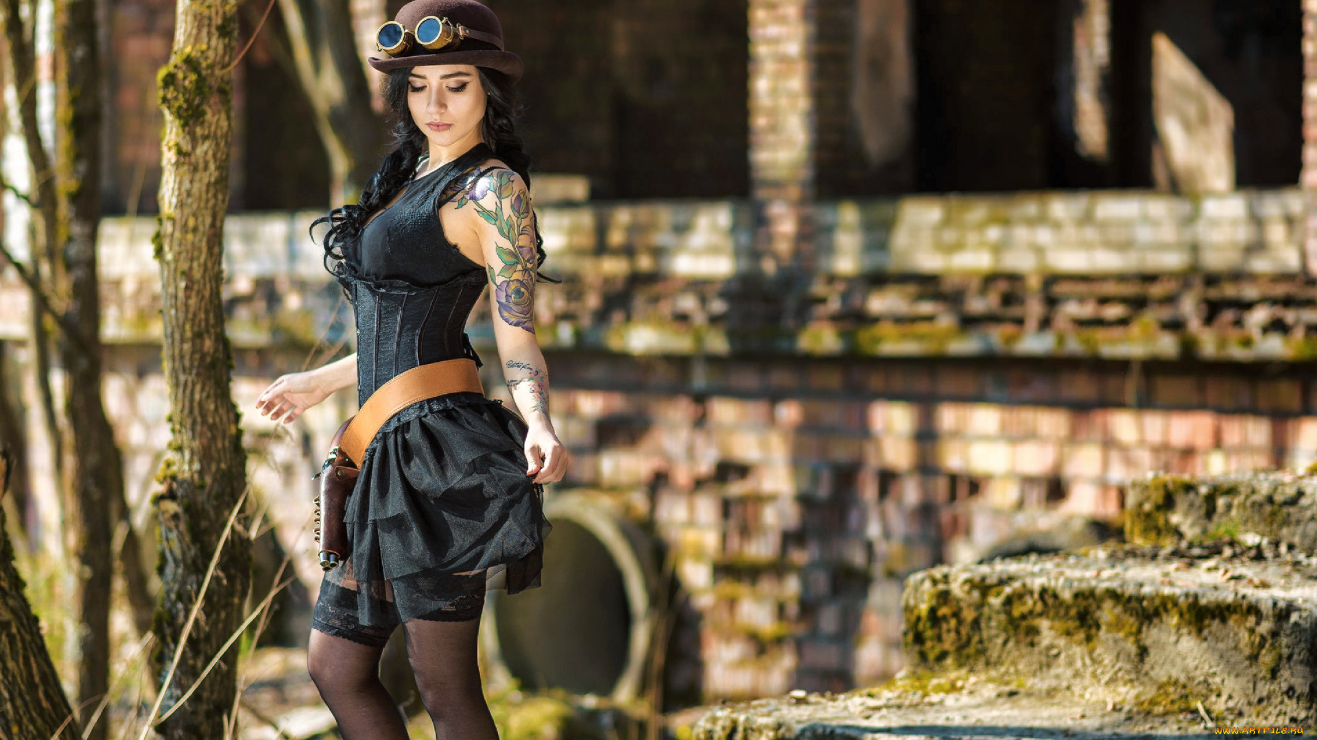 девушки, aleksa, tereschuk, косплей, тату, шляпа