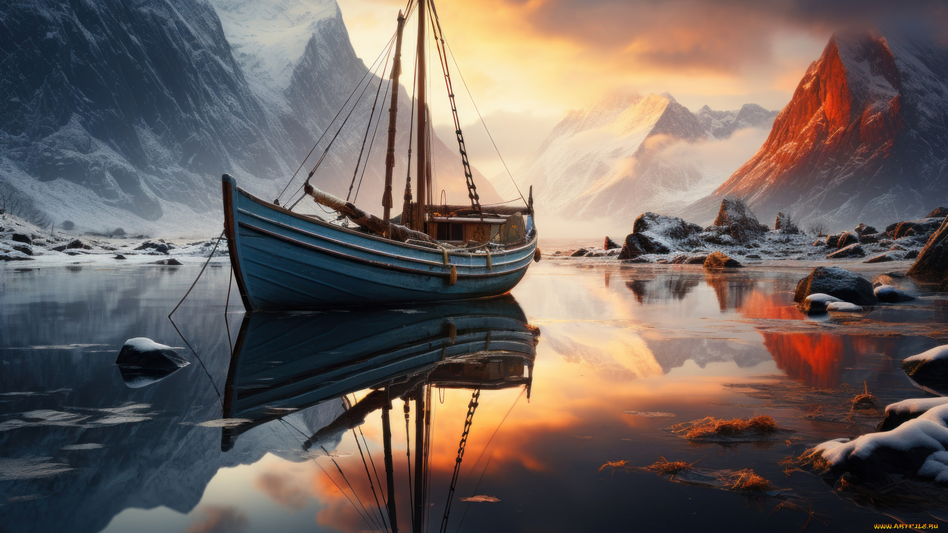 корабли, рисованные, scenic, aesthetic, ии, искусство, искусственный, интеллект, ai, art