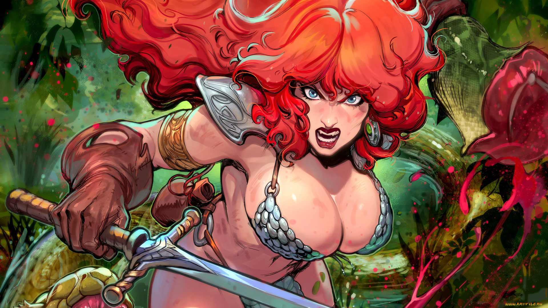 рисованное, комиксы, рыжая, соня