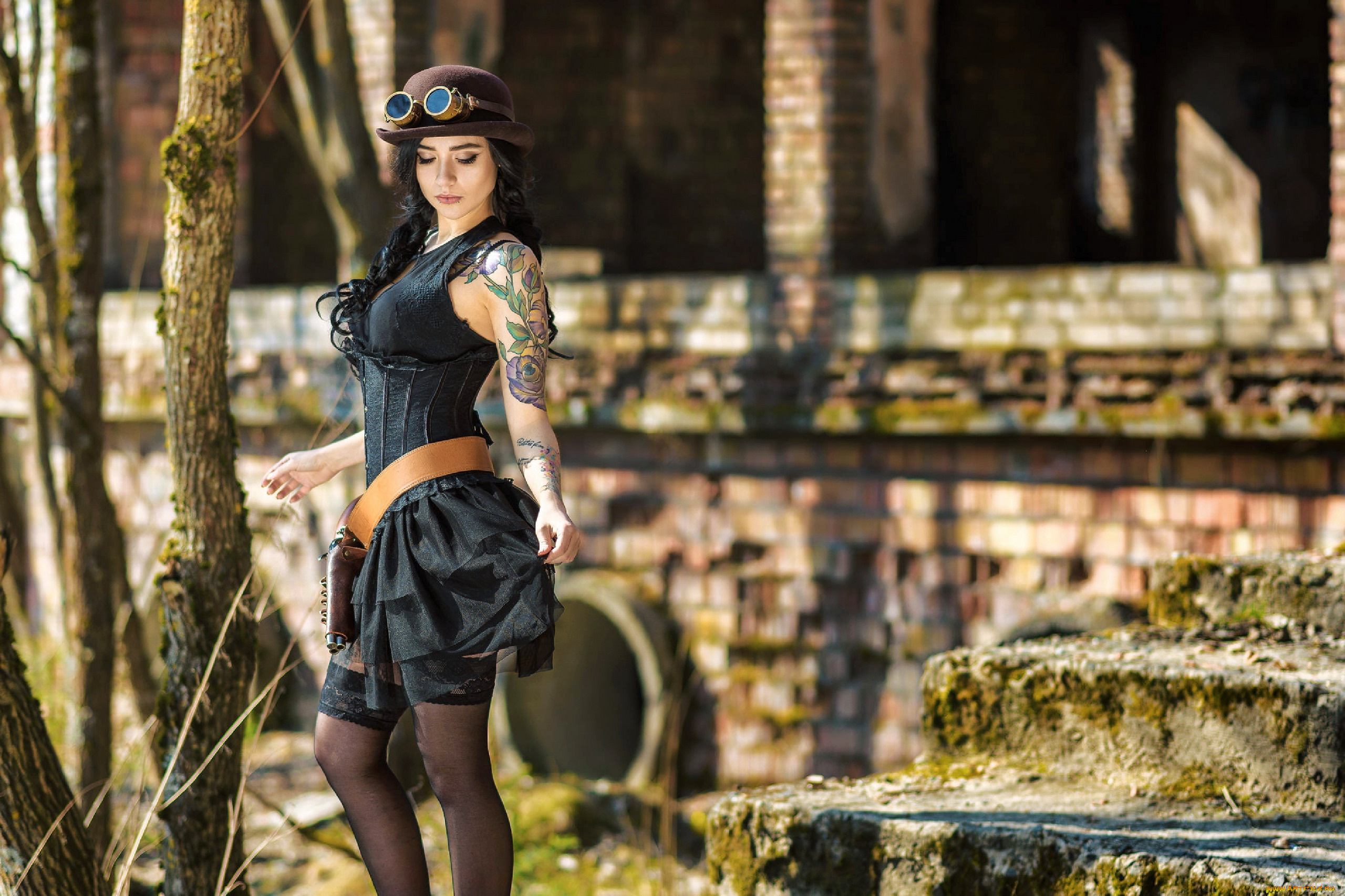 девушки, aleksa, tereschuk, косплей, тату, шляпа