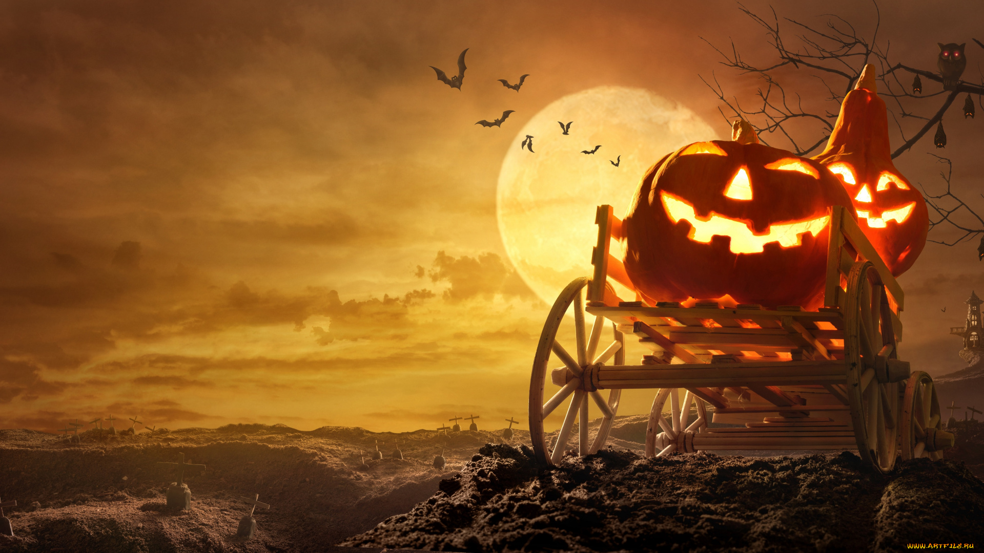 праздничные, хэллоуин, ночь