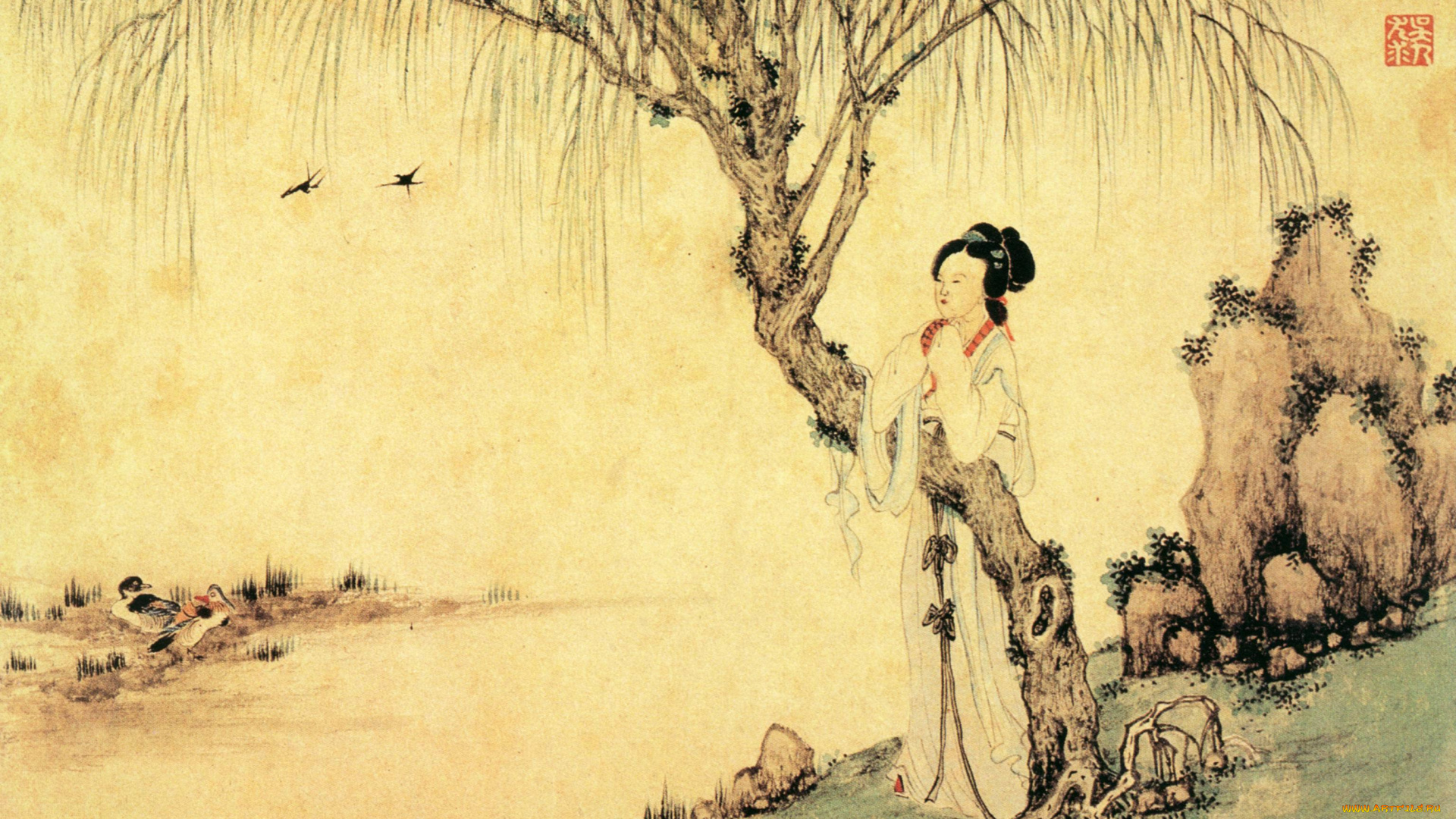 рисованное, живопись, китай