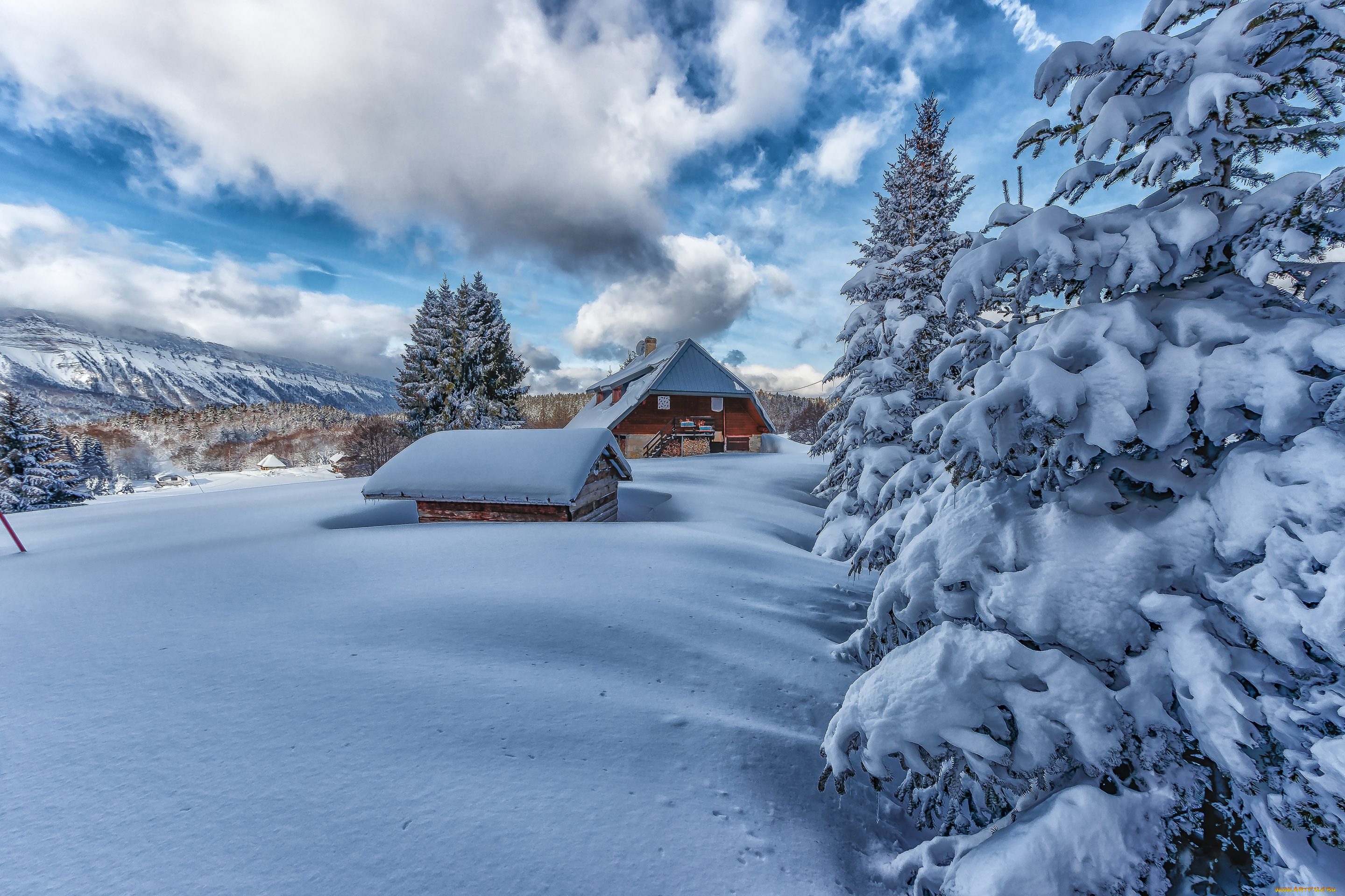 города, -, здания, , дома, зима, снег