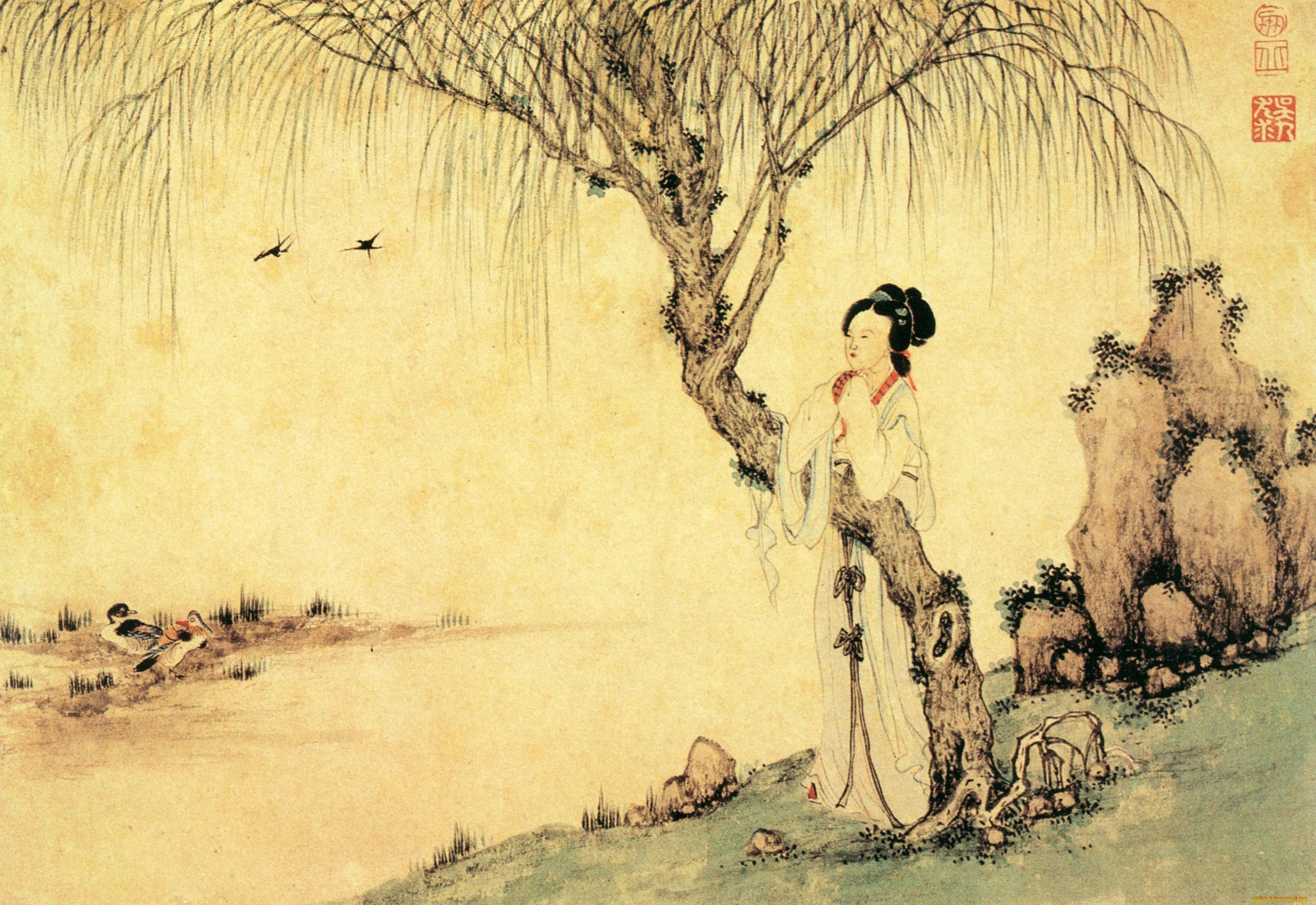 рисованное, живопись, китай