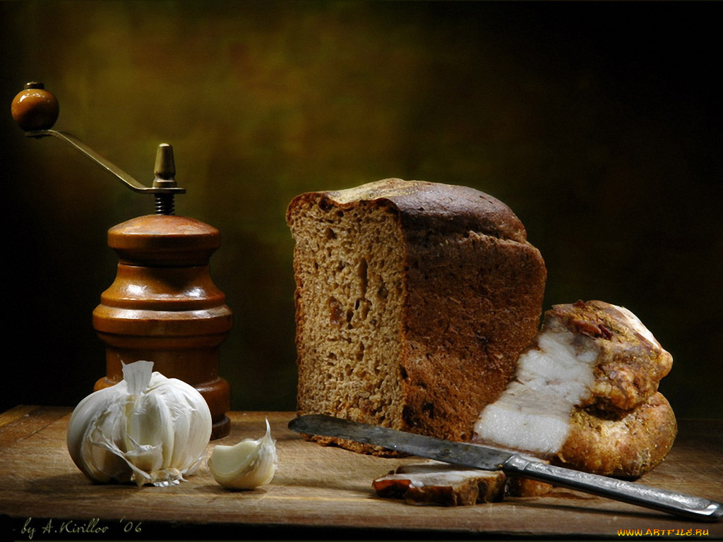 анатолий, кириллов, этюд, копченой, грудинкой, еда, натюрморт