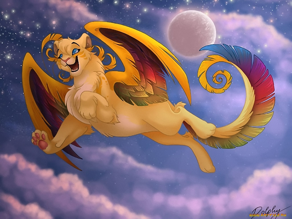 по, мотивам, king, lion, by, dolphy, рисованные, животные, сказочные, мифические