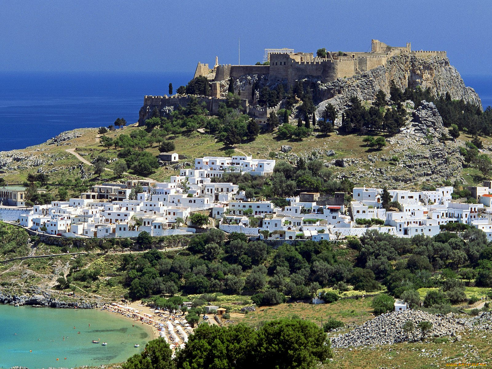 lindos, rhodes, dodecanese, islands, greece, города, пейзажи