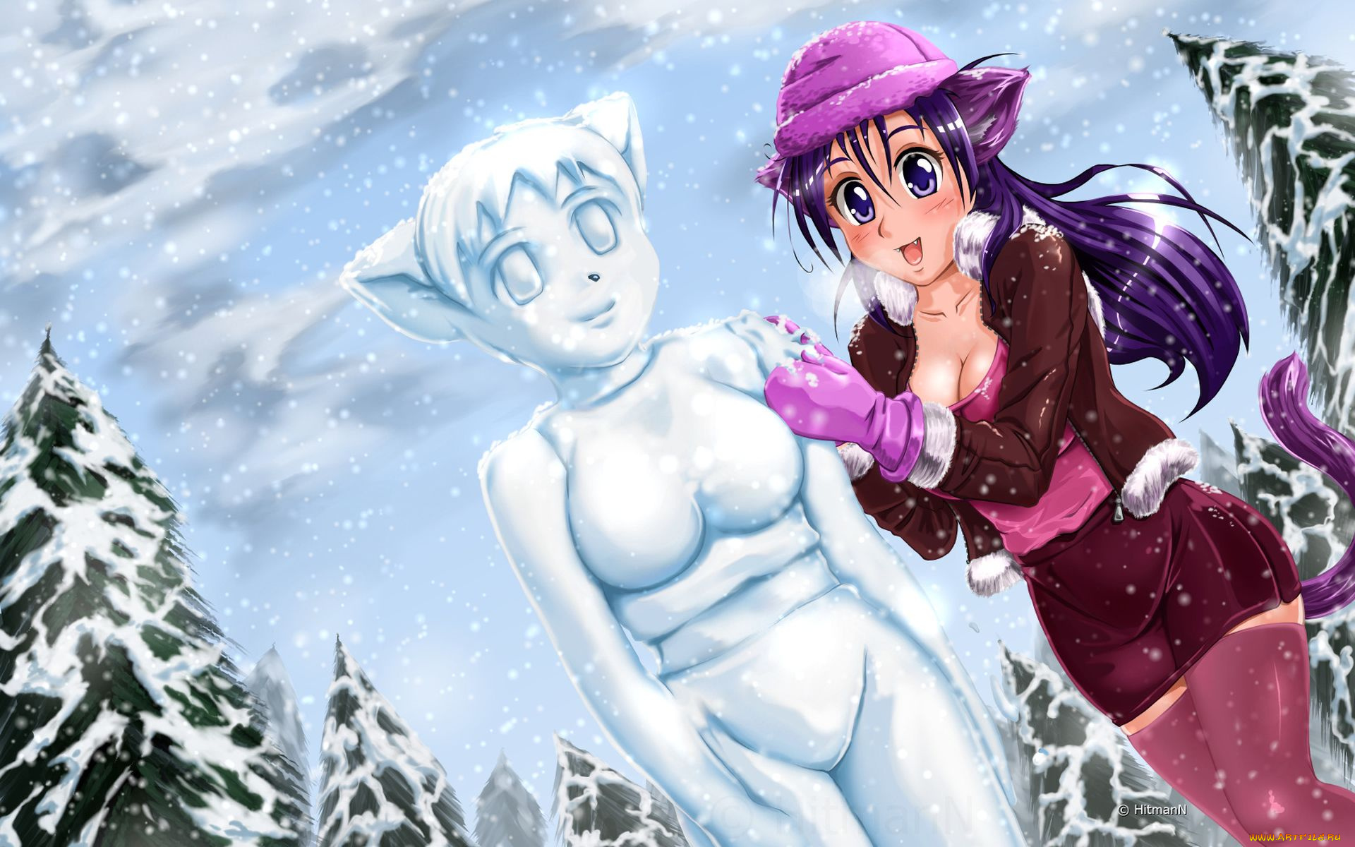 аниме, merry, chrismas, winter