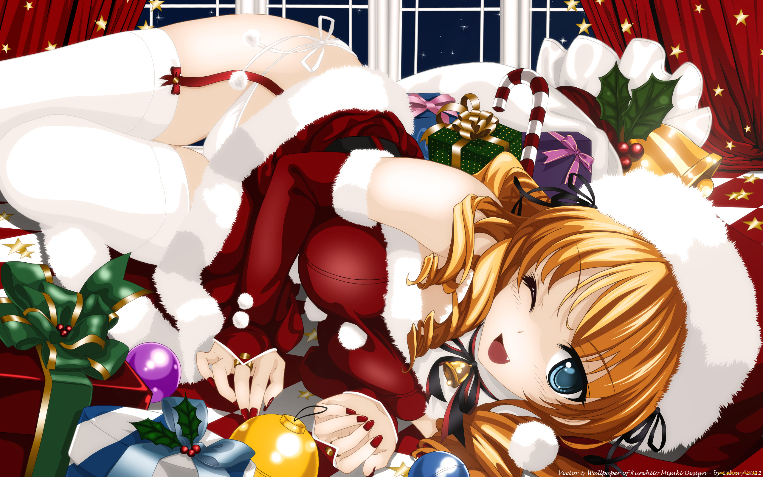 kurehito, misaki, аниме, merry, chrismas, winter, девушка