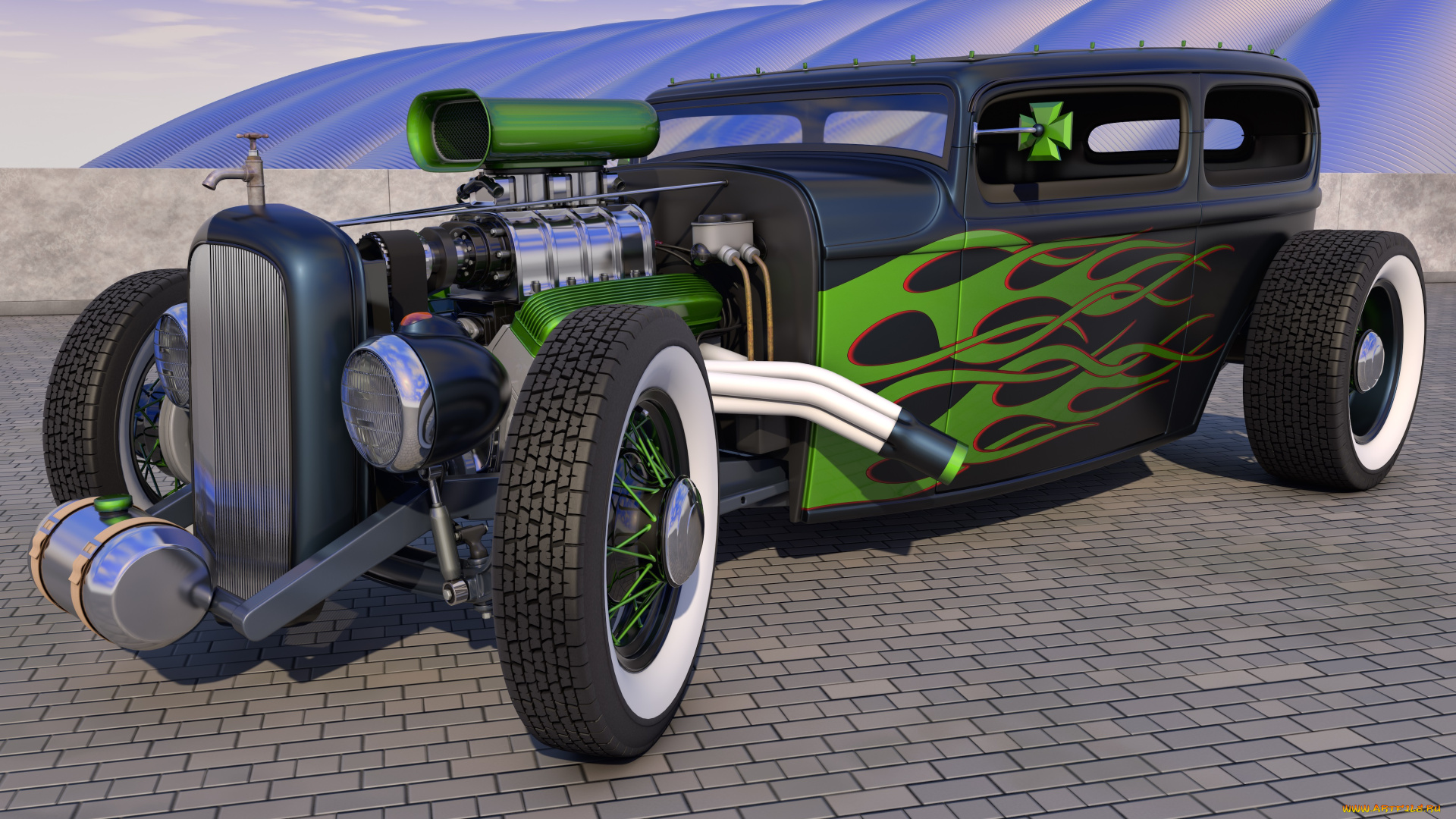 автомобили, 3д, ford, rat, rod