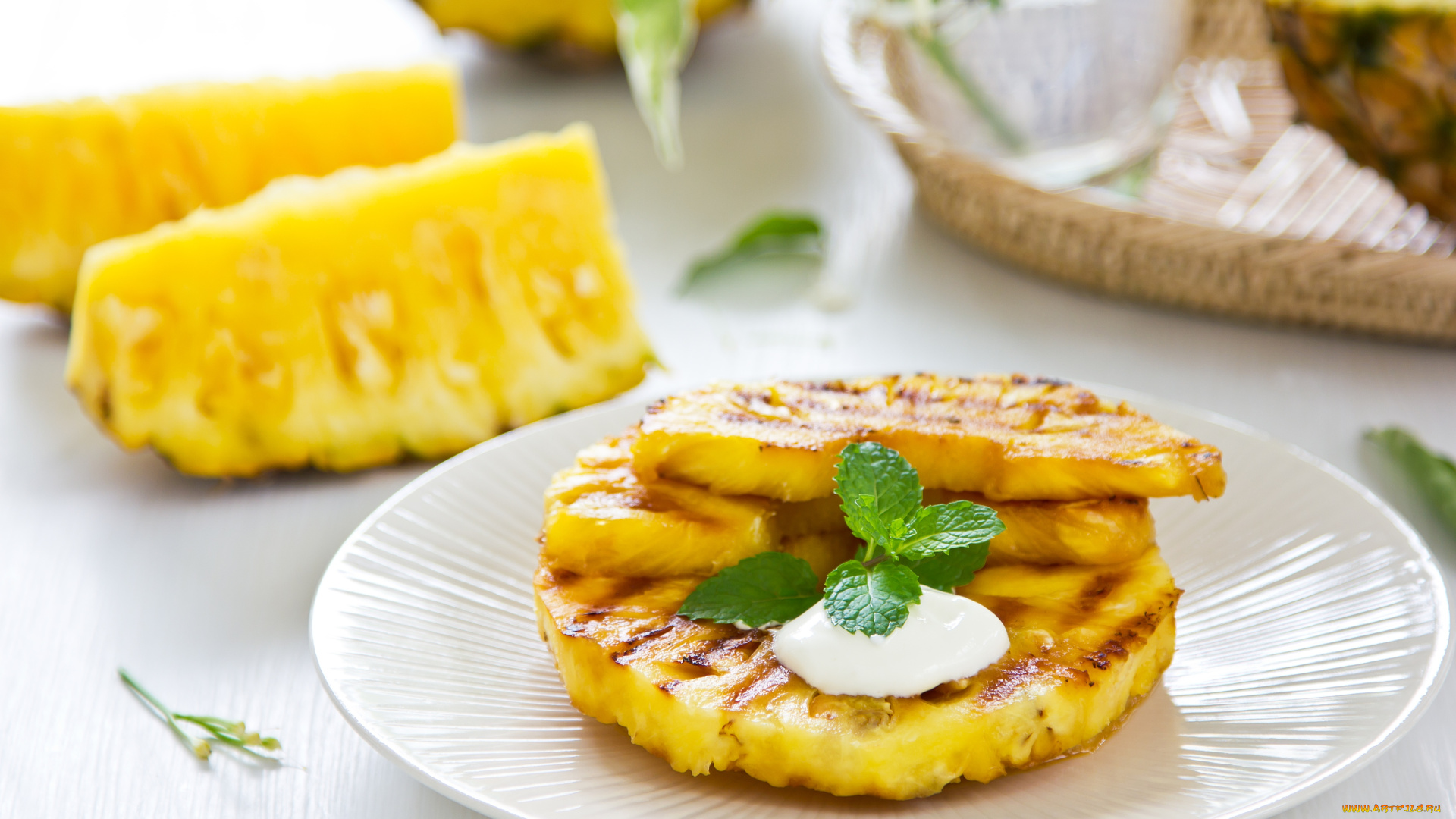 еда, ананас, жареный