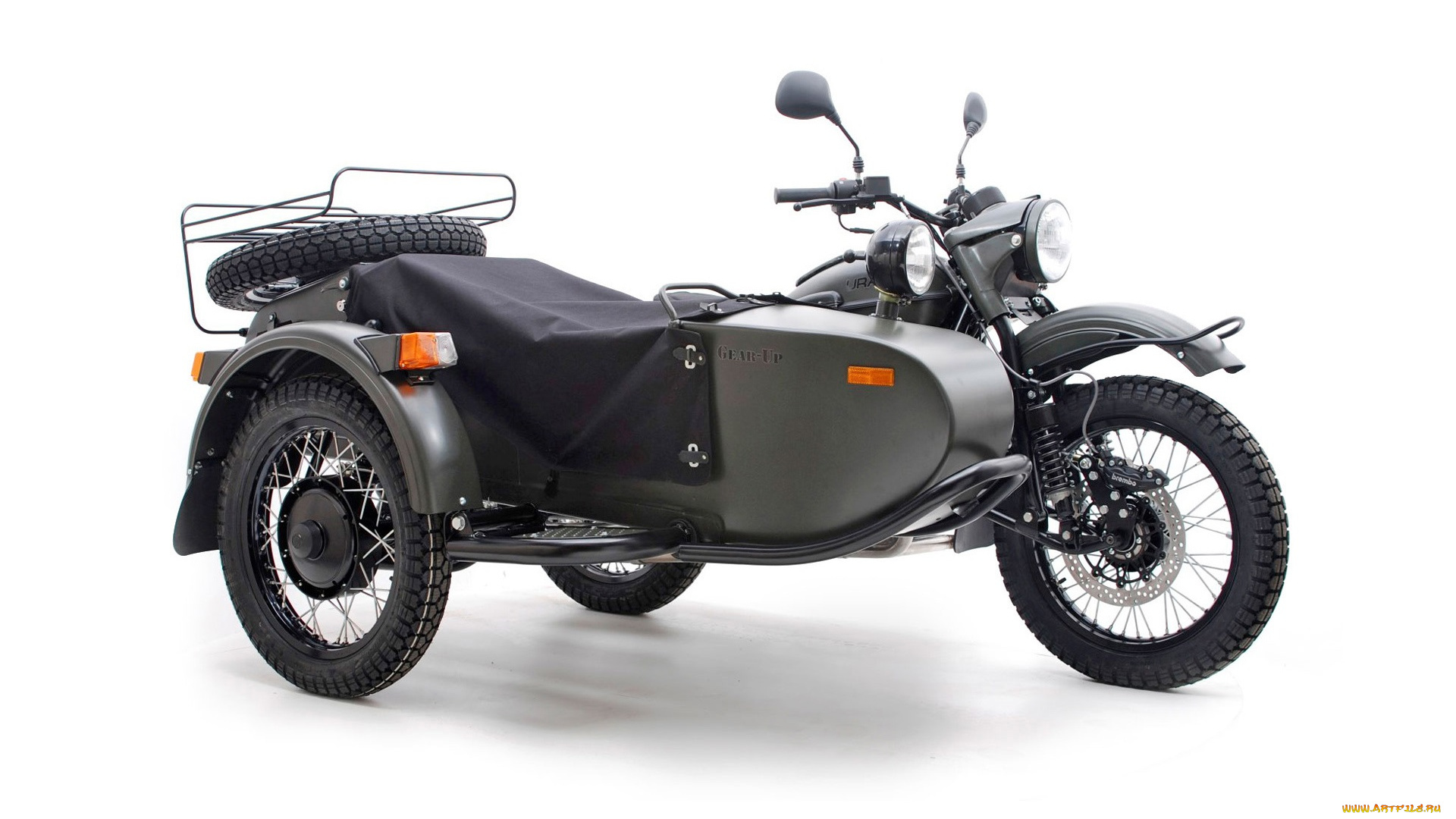мотоциклы, мотоциклы, с, коляской, gear, up, ural