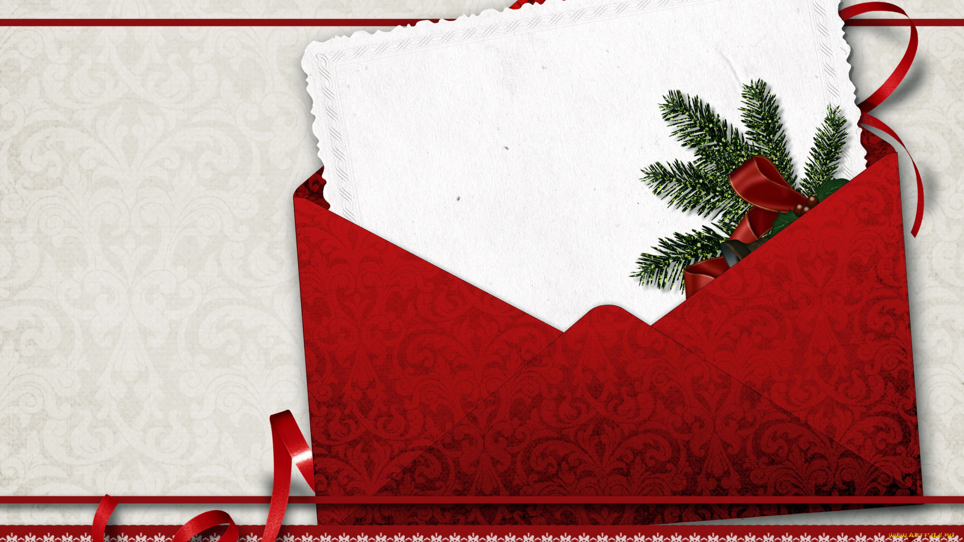 праздничные, 3д, графика, , новый, год, конверт, серпантин, бумага