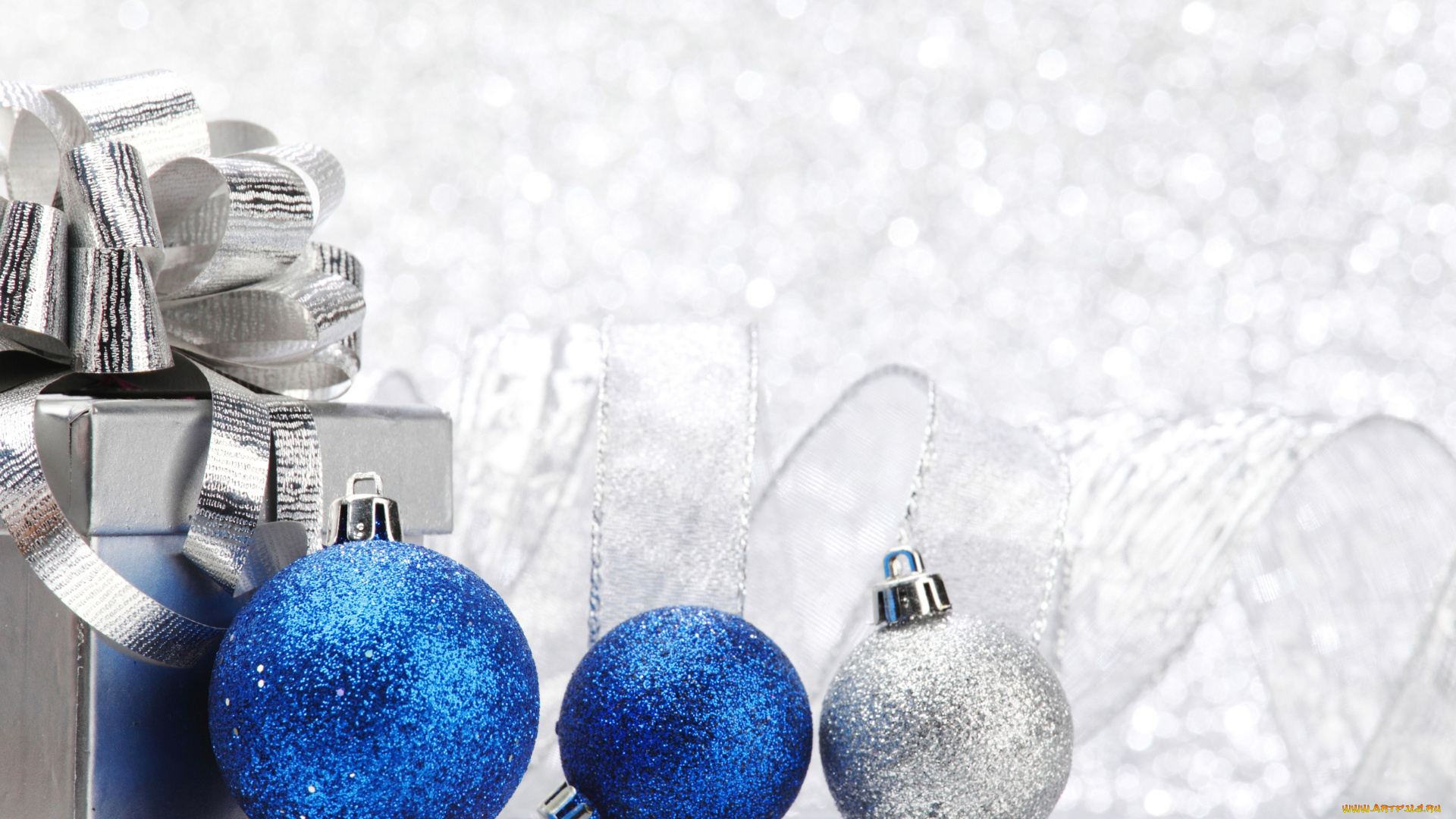 праздничные, шарики, подарок, коробка, лента