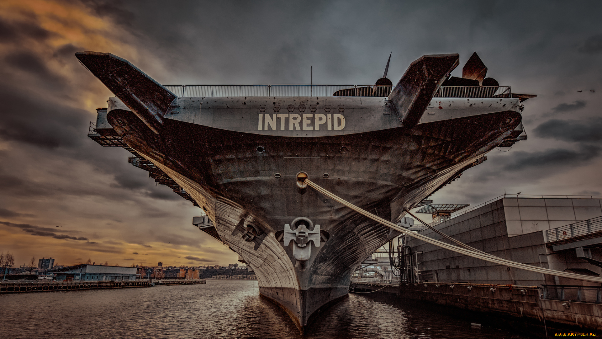 uss, intrepid, nyc, корабли, авианосцы, , вертолётоносцы, причал, швартовы, авианосец, сша