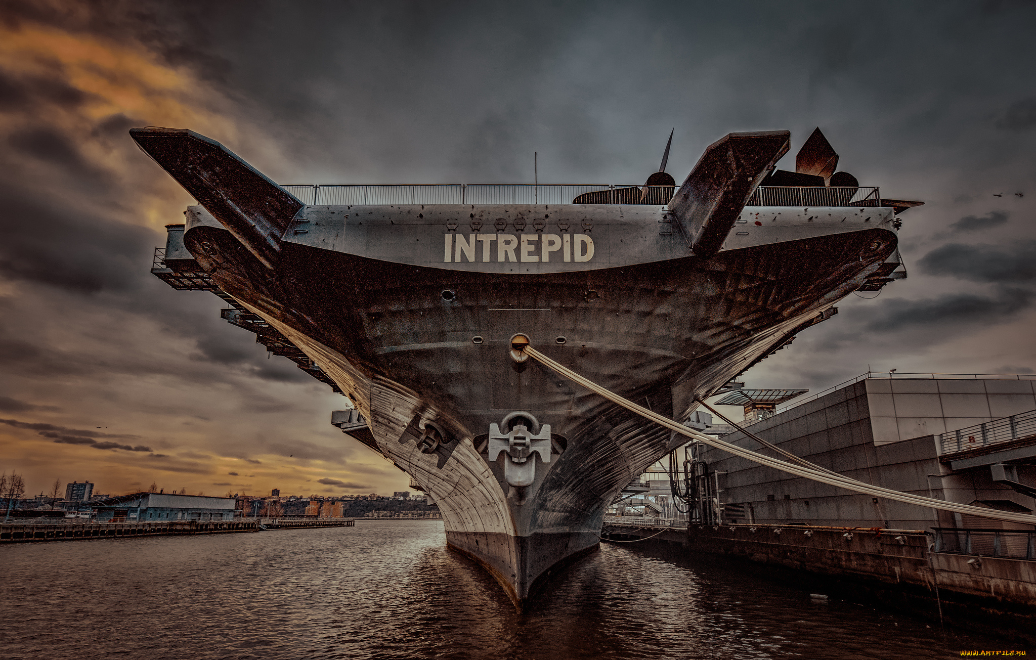 uss, intrepid, nyc, корабли, авианосцы, , вертолётоносцы, причал, швартовы, авианосец, сша