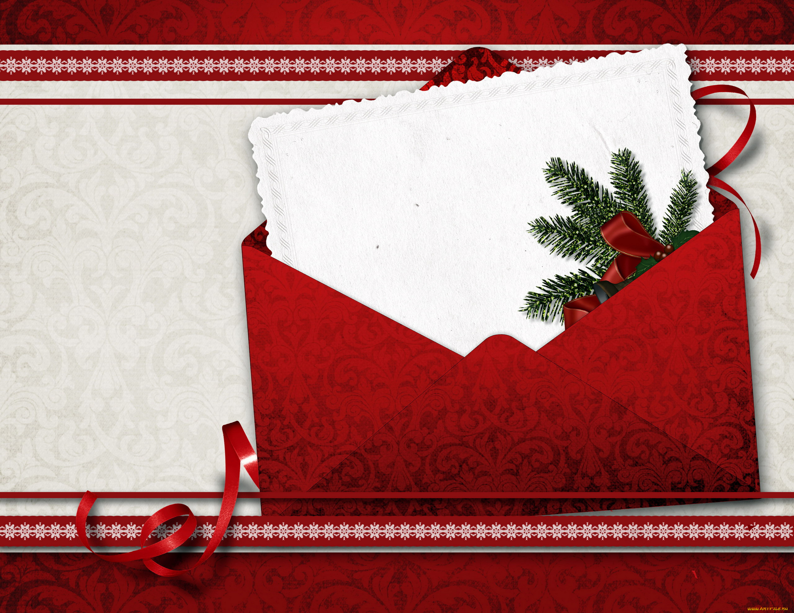 праздничные, 3д, графика, , новый, год, конверт, серпантин, бумага