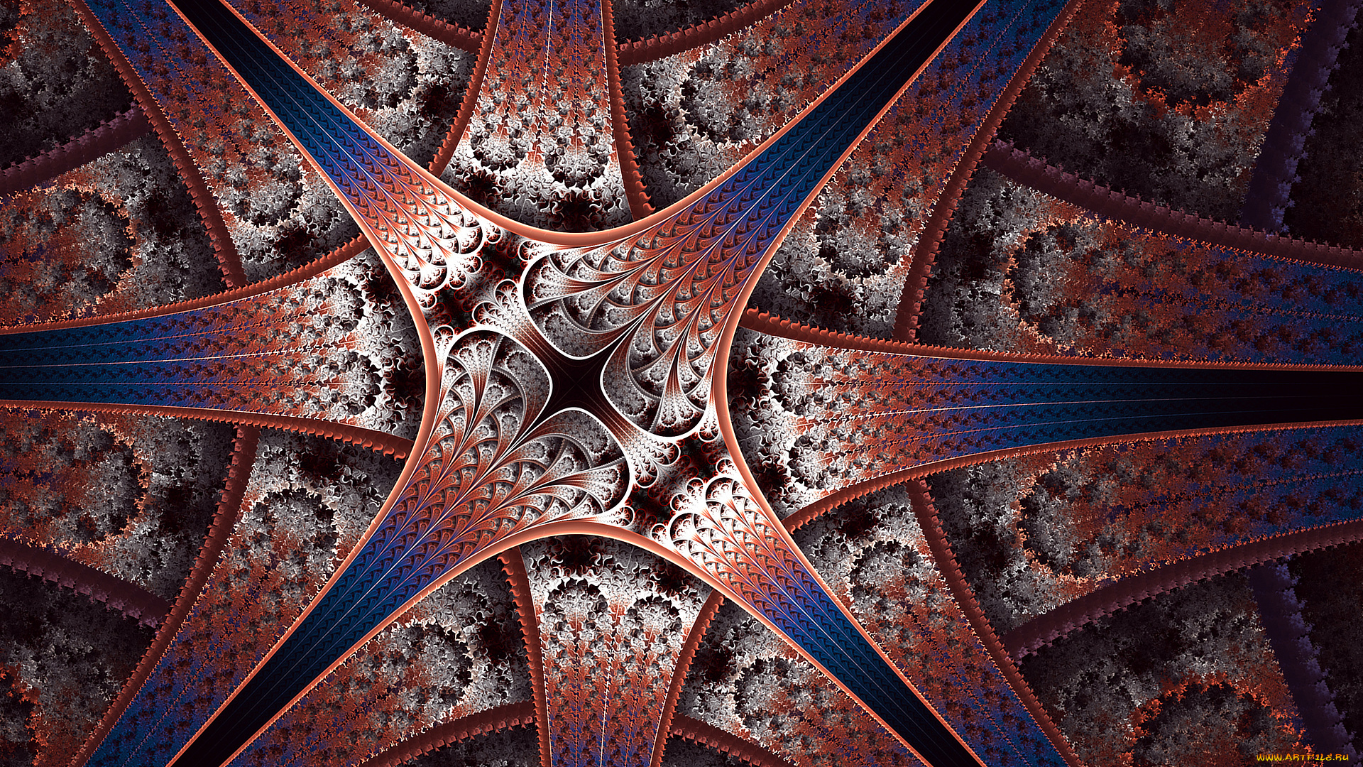 3д, графика, фракталы, , fractal, объем, свет, симметрия, узор, лепестки, цветок