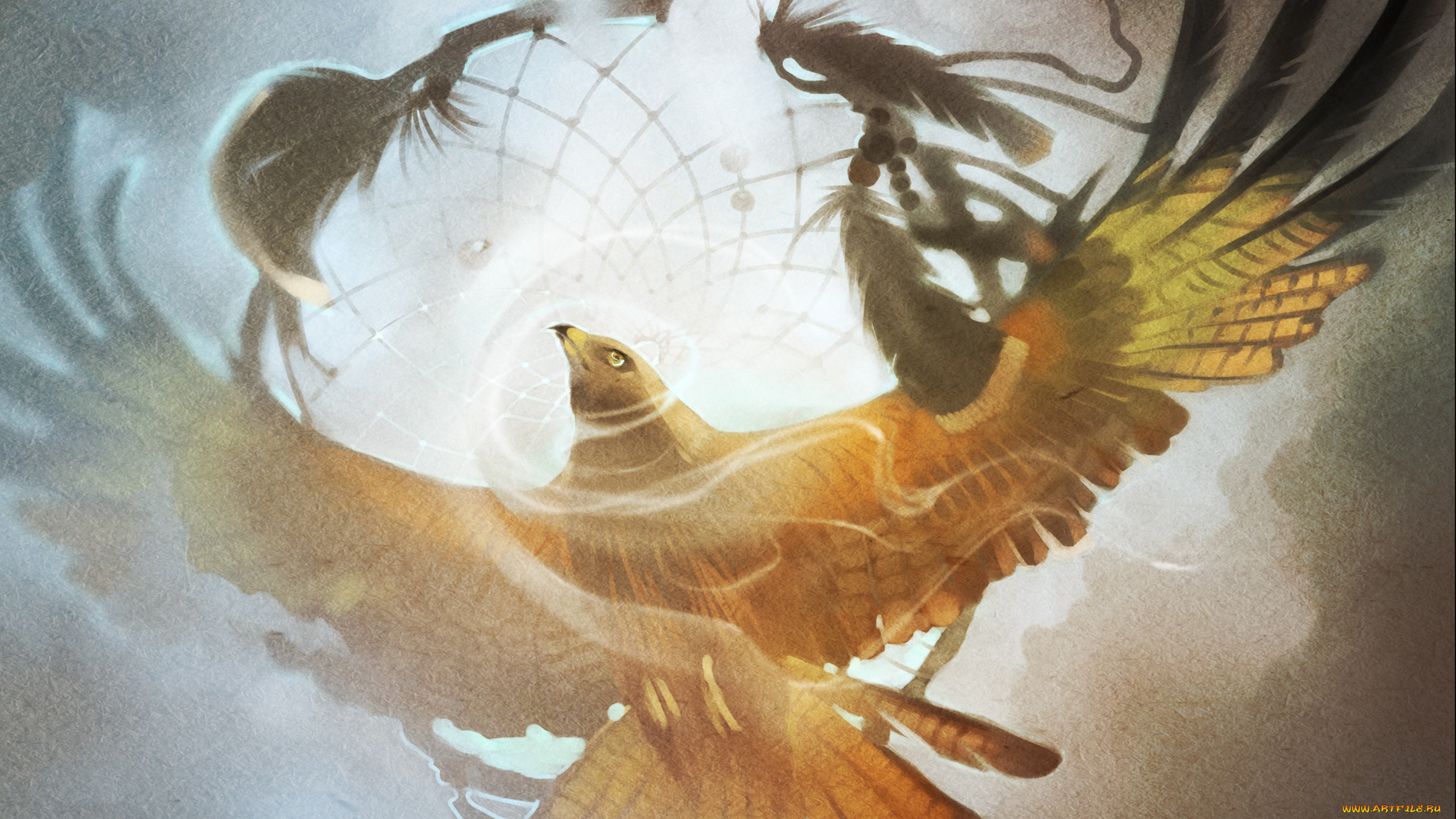 gaudibuendia, рисованное, животные, , птицы, , орлы, птица, хищник, перья, крылья, сеть