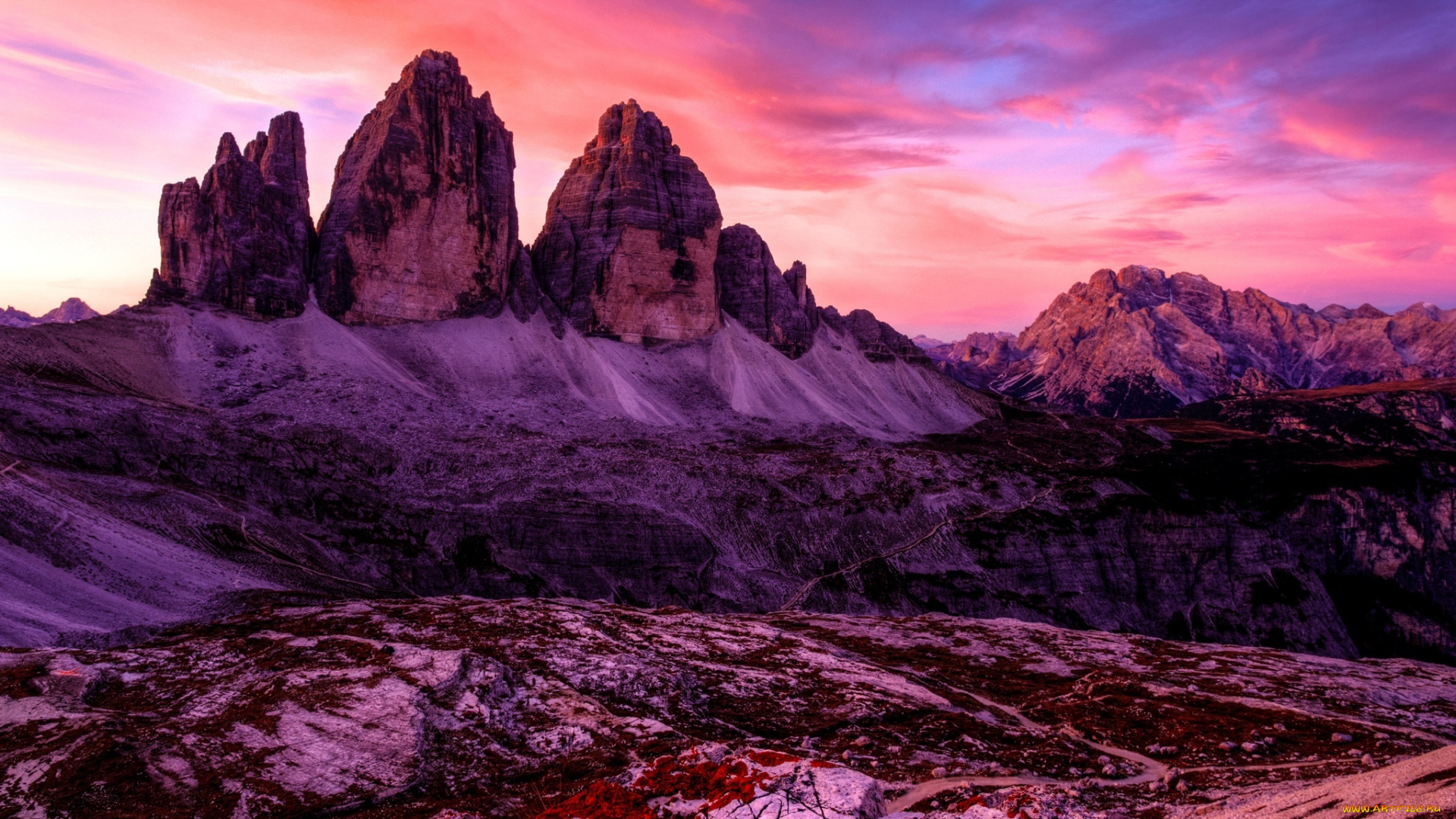 природа, горы, панорама, рассвет