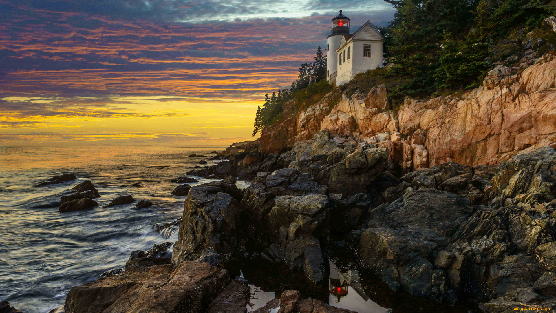природа, маяки, тучи, океан, маяк, скалы