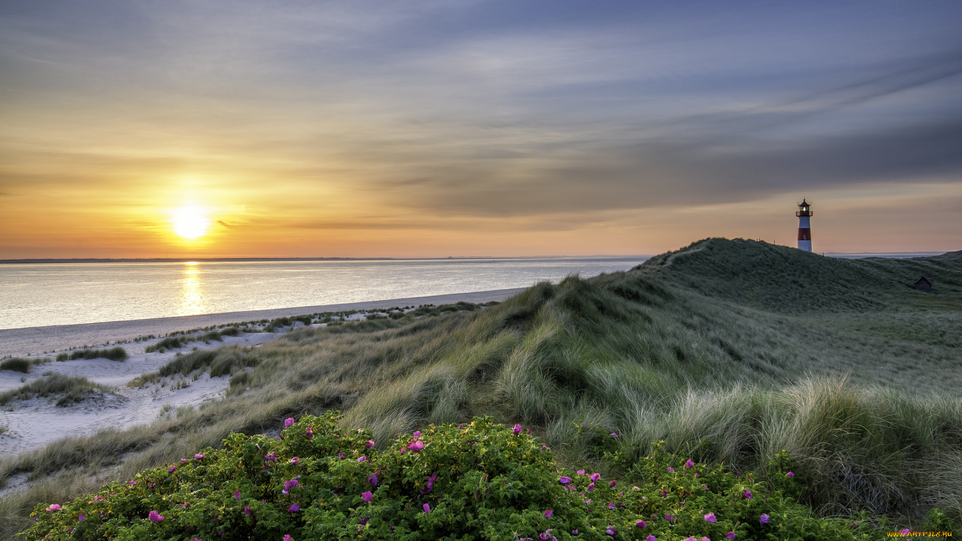 природа, восходы, закаты, солнце, маяк, побережье, океан