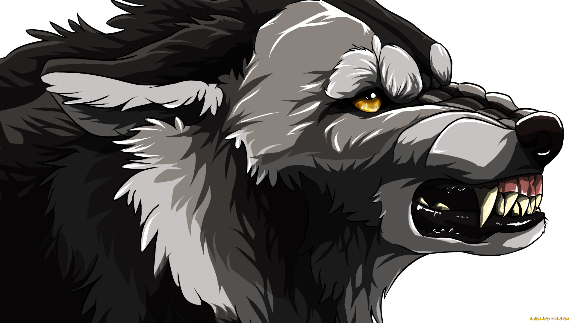 рисованное, животные, , волки, фон, собака