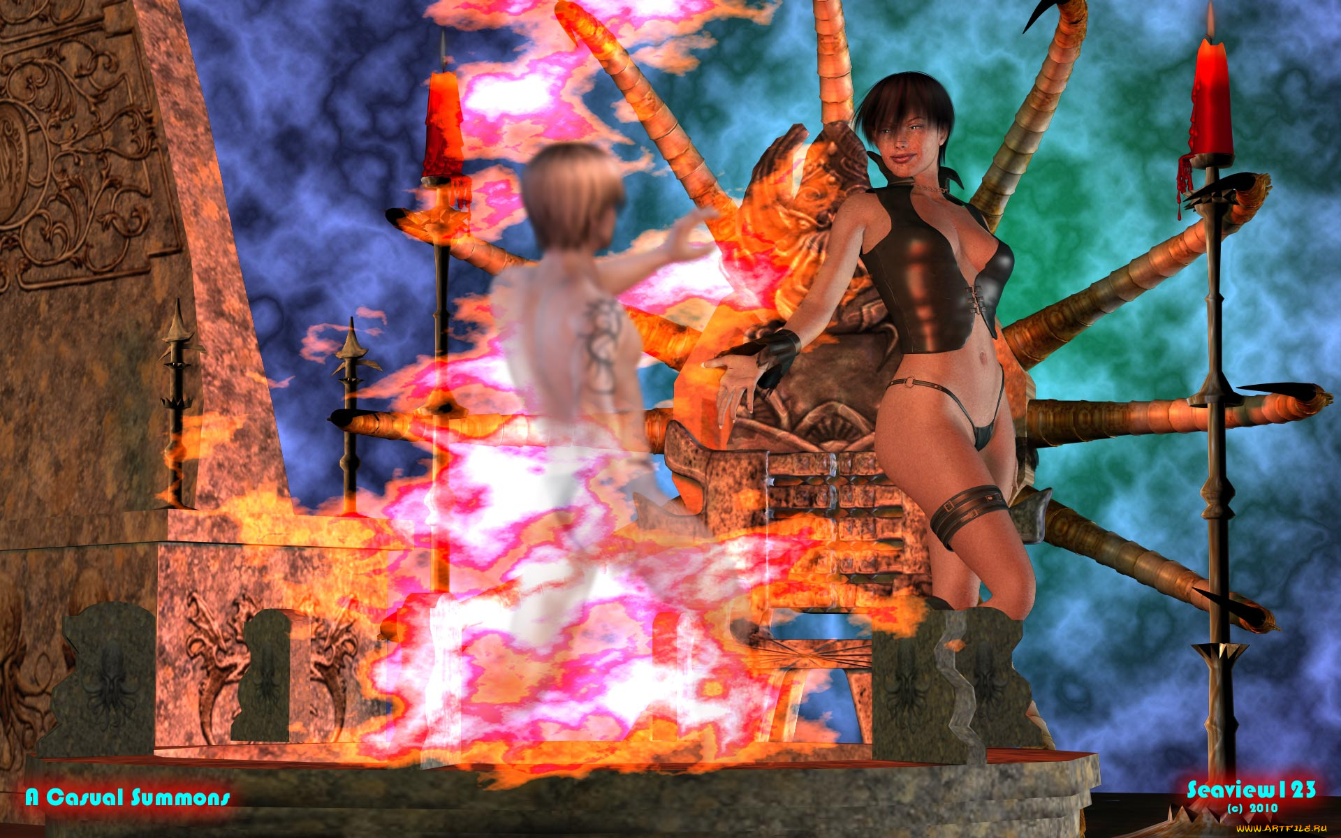 3д, графика, фантазия, , fantasy, взгляд, фон, девушка