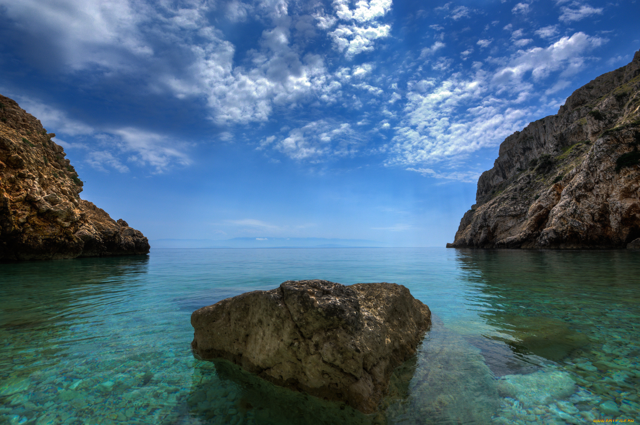 природа, побережье, скалы, бухта, океан