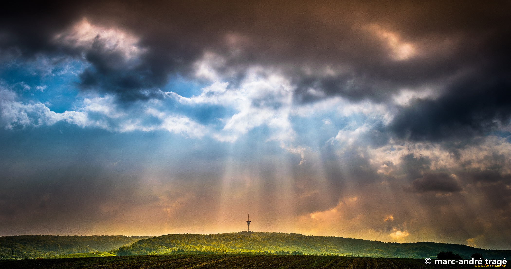 природа, восходы, закаты, небо, тучи, поле, облака, красота, лучи