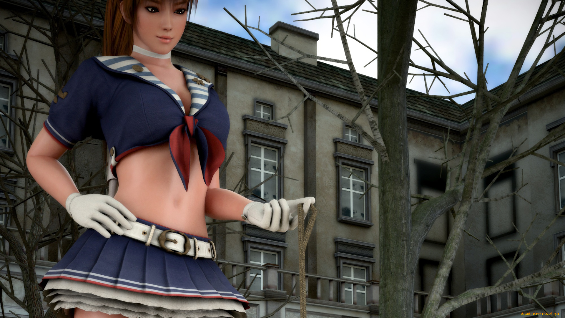 3д, графика, аниме, , anime, фон, взгляд, девушка