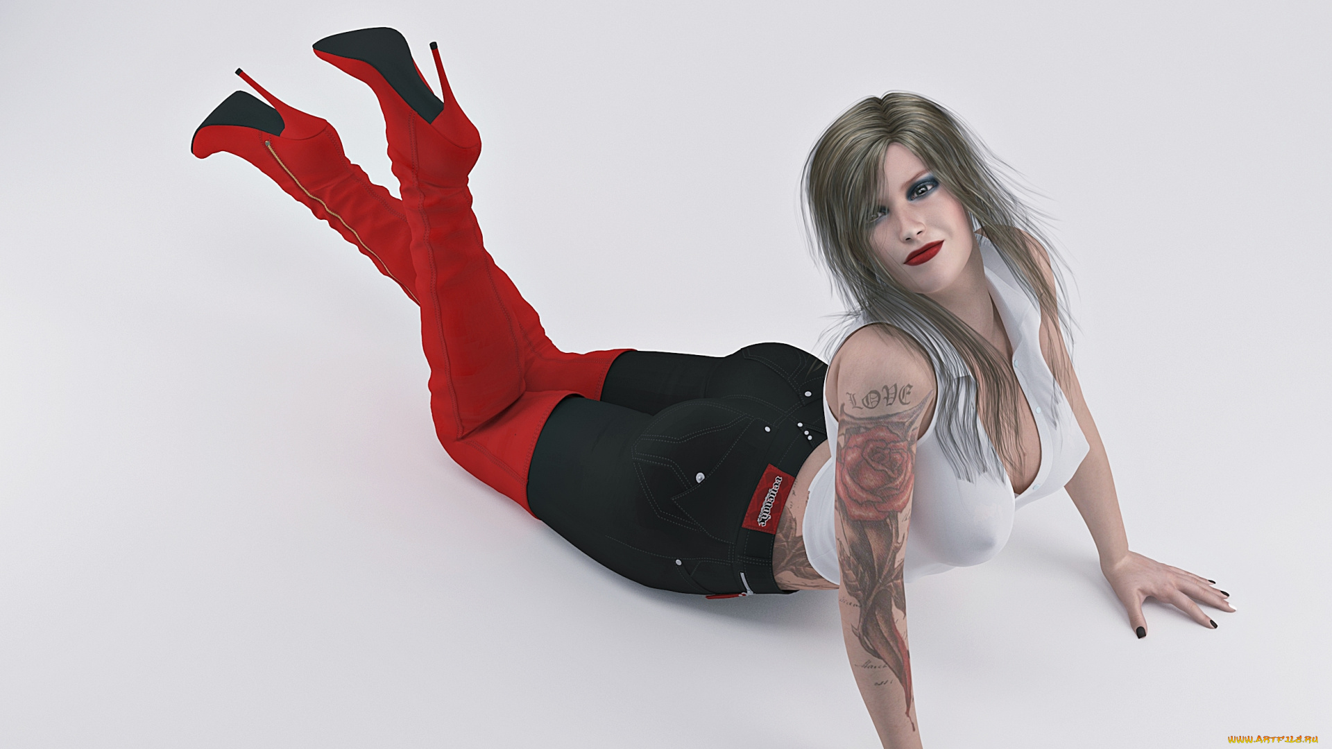 3д, графика, люди, , people, фон, взгляд, девушка