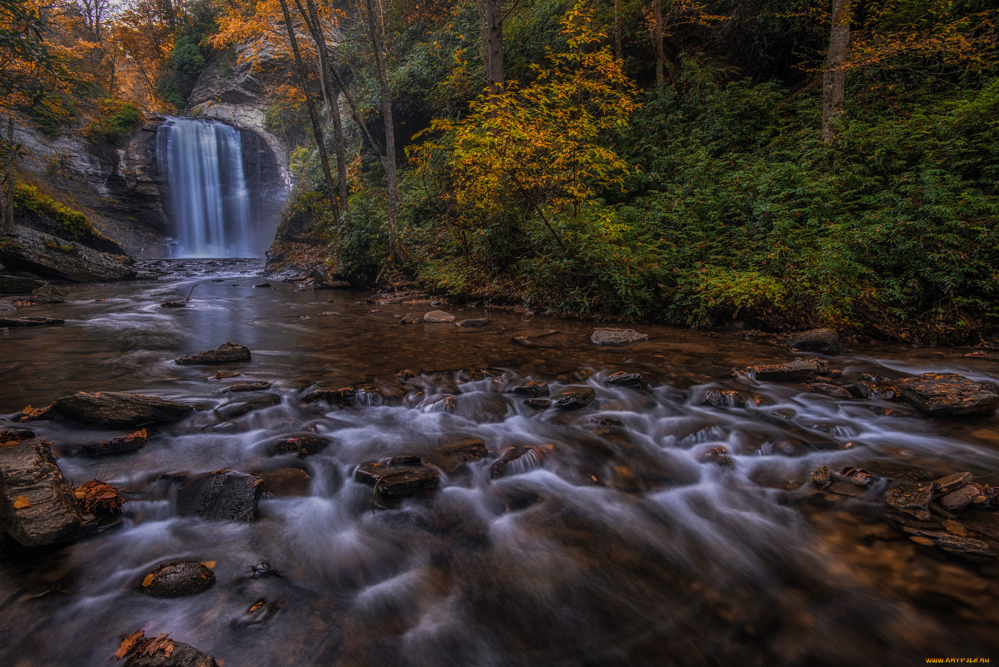 природа, водопады, река, водопад, ес