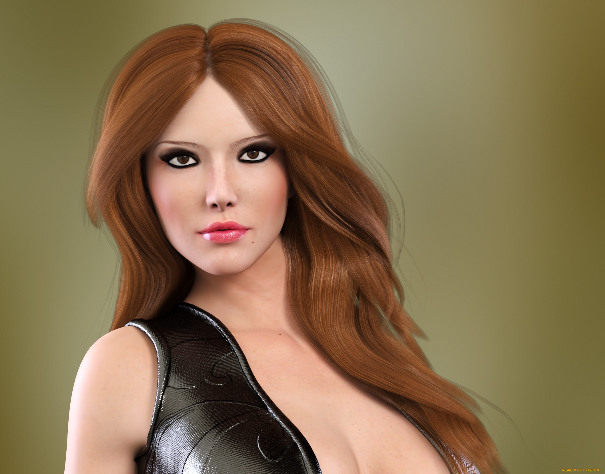 3д, графика, портрет, , portraits, фон, взгляд, девушка