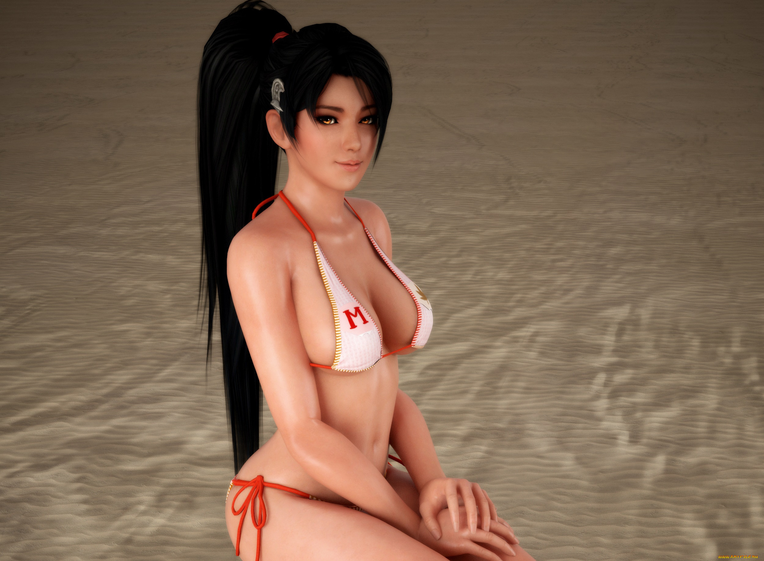 3д, графика, аниме, , anime, фон, девушка, взгляд