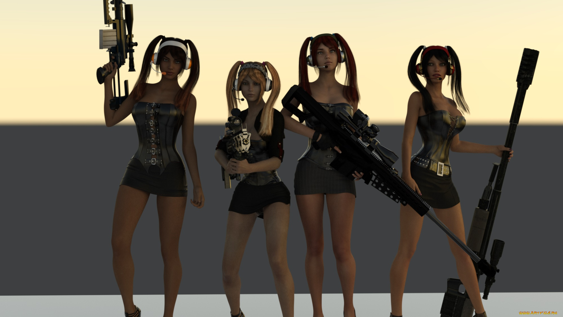 3д, графика, фантазия, , fantasy, оружие, фон, взгляд, девушки