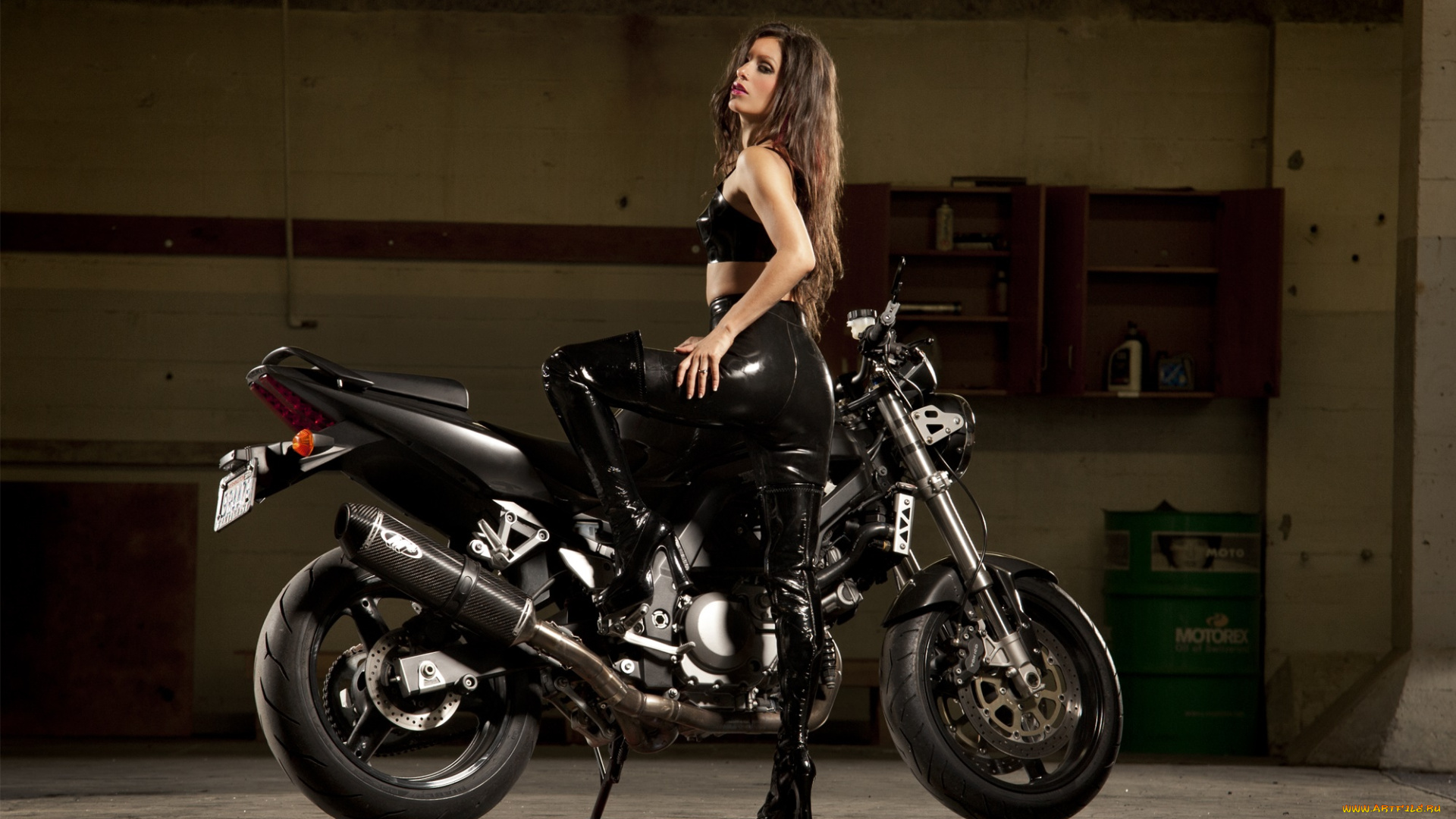 мотоциклы, мото, с, девушкой, фон, девушка, взгляд, мотоцикл